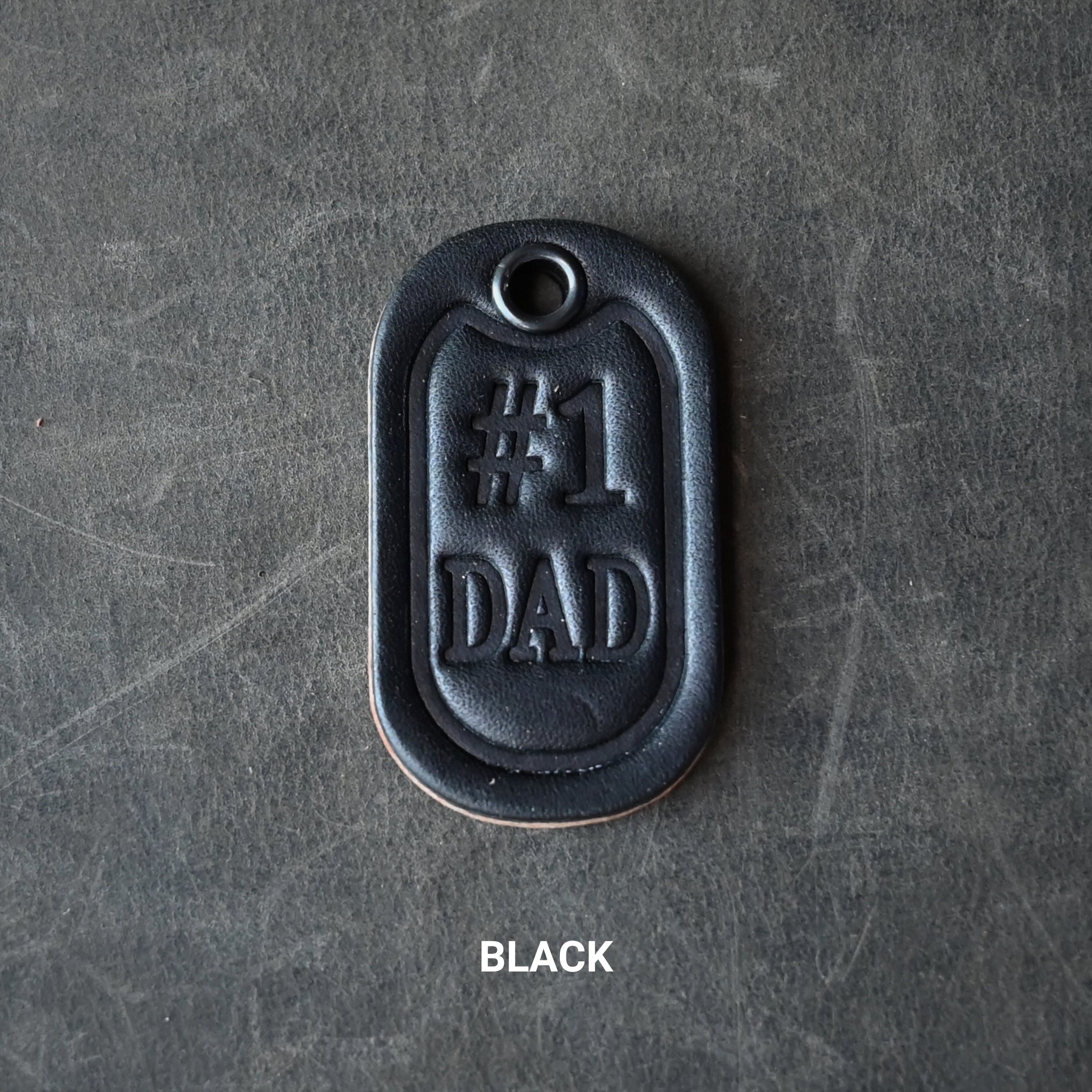 #1 Dad Leather Key Tag