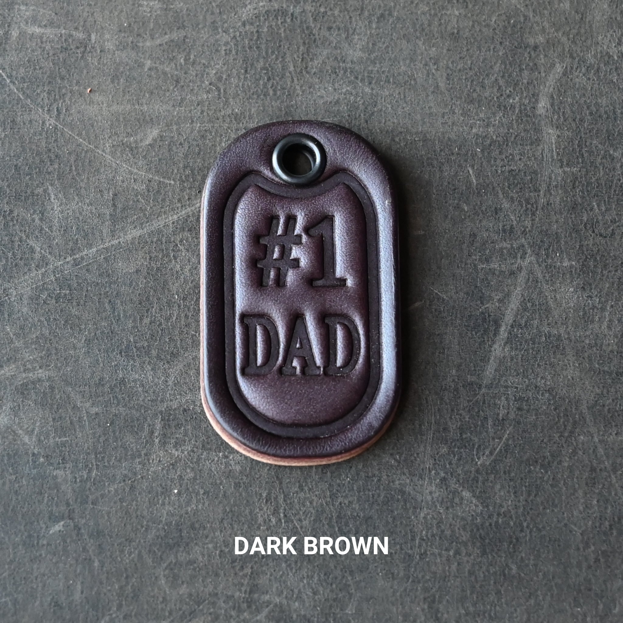 #1 Dad Leather Key Tag