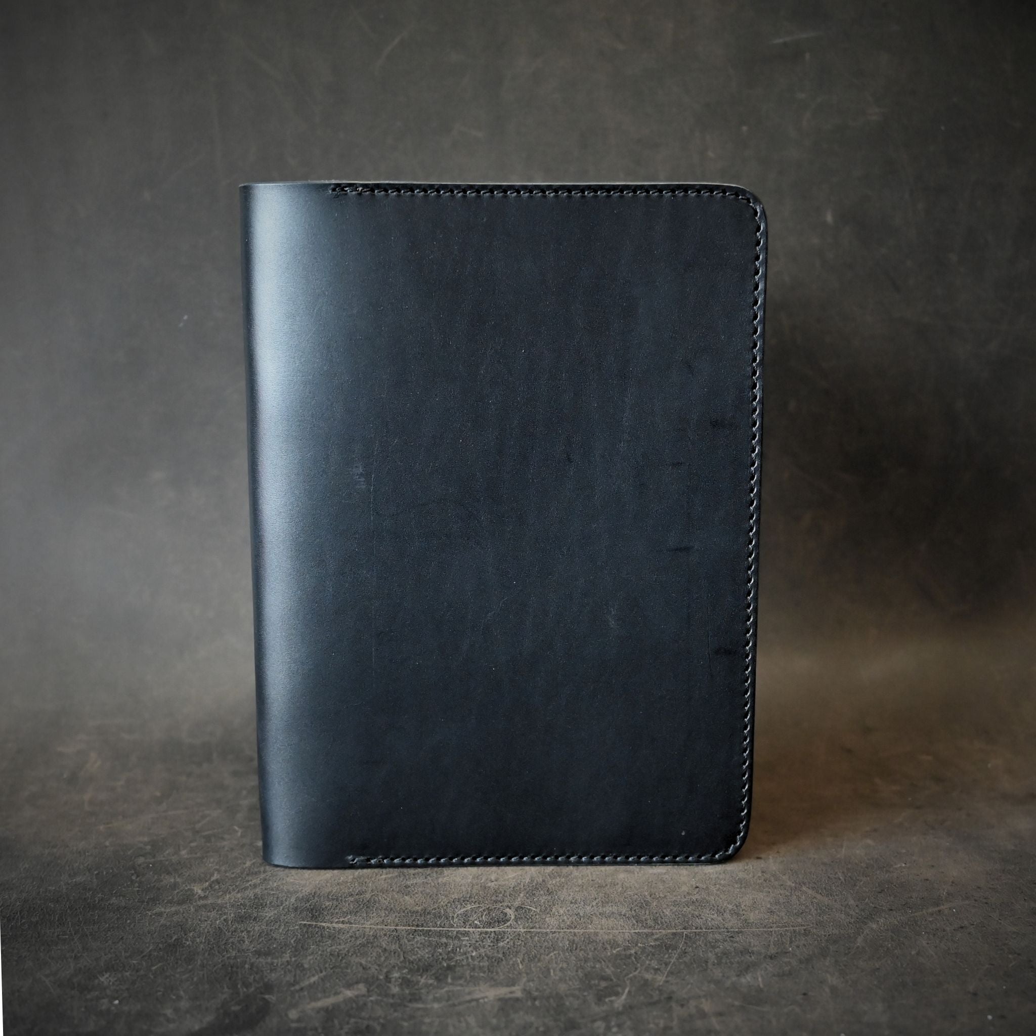 A5 Leather Notebook Cover Black on Black