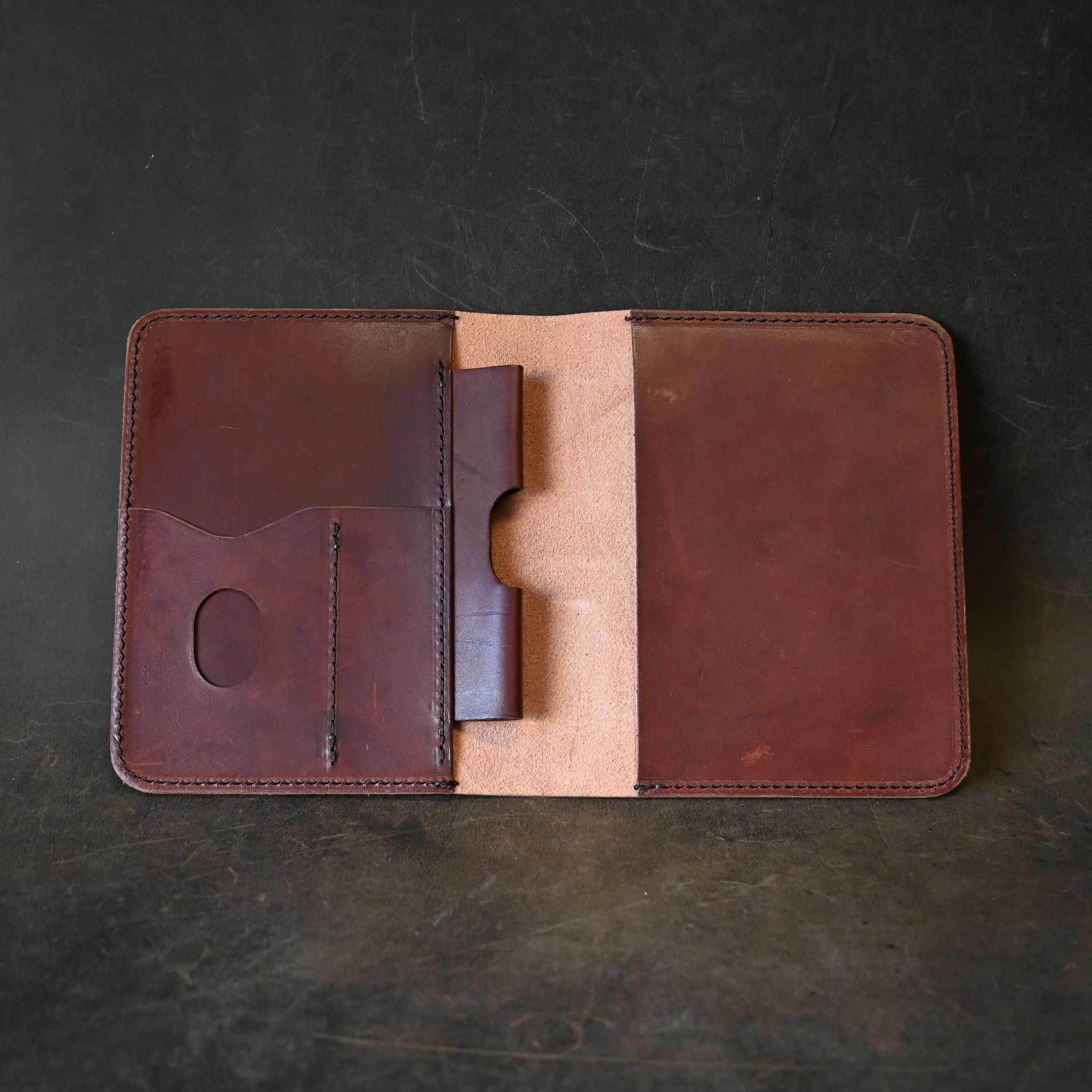A6 Leather Notebook Cover Chocolate Brown