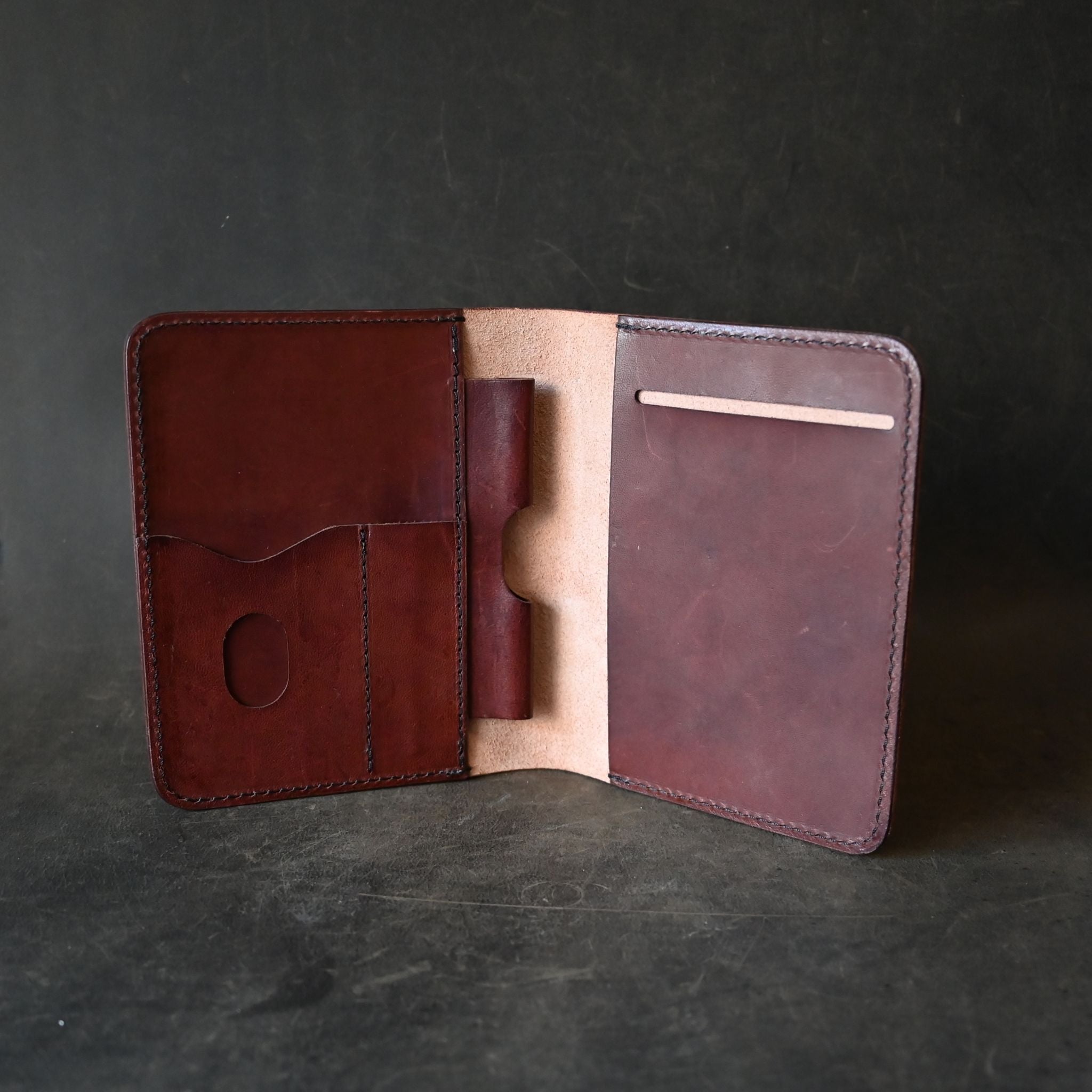 A6 Leather Notebook Cover Chocolate Brown