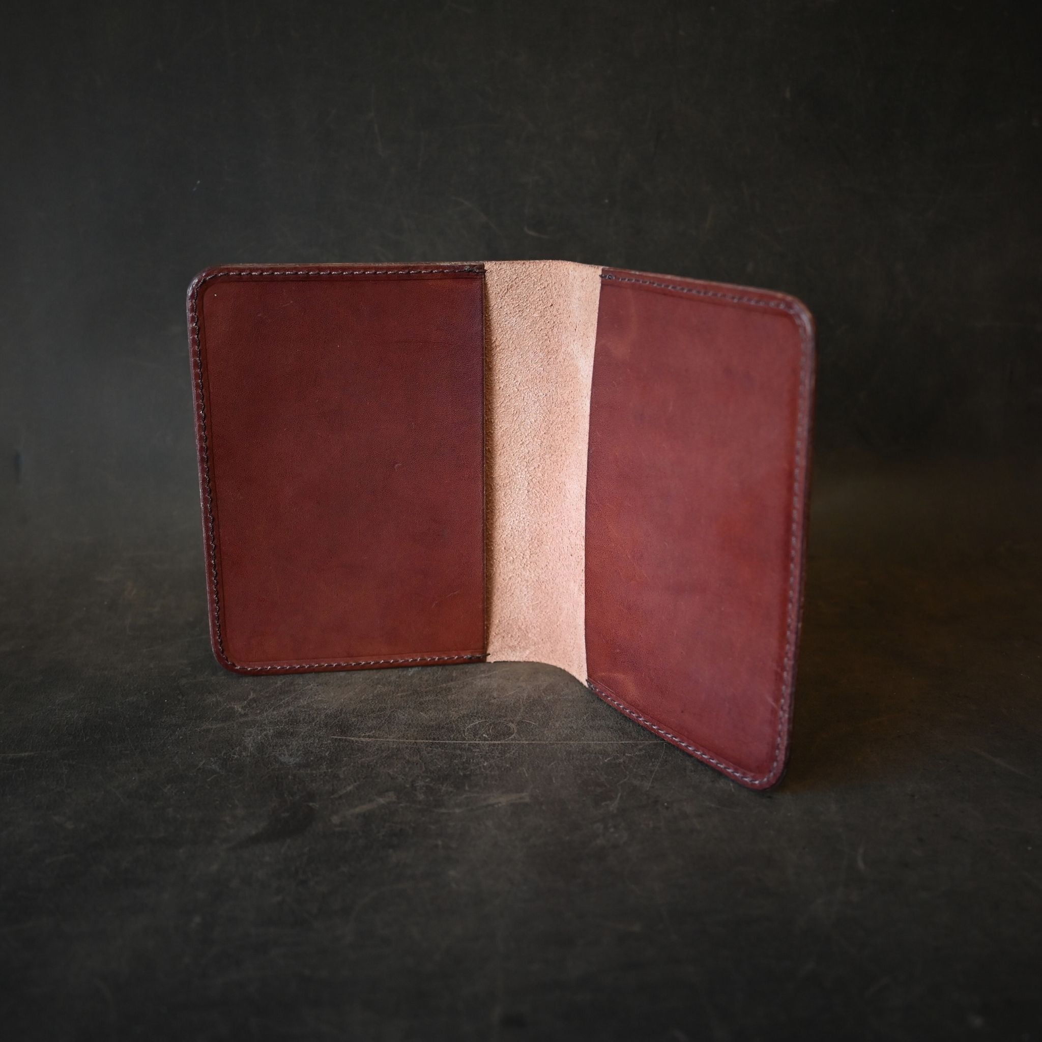 A6 Leather Notebook Cover Chocolate Brown with Mandala Stamp