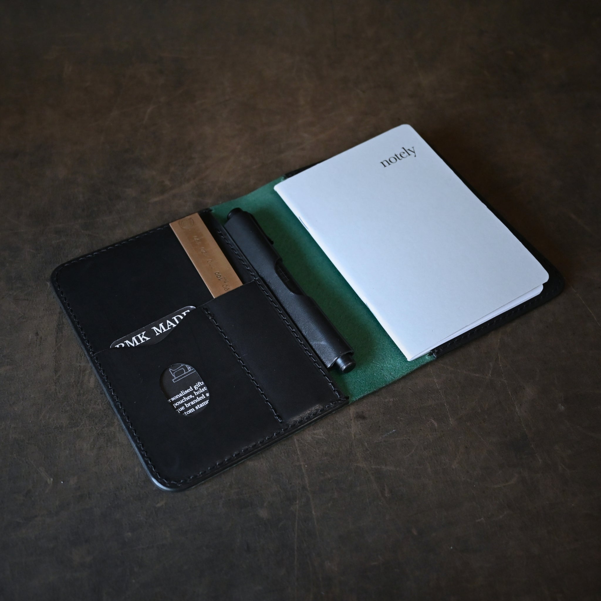 A6 Leather Notebook Cover Green