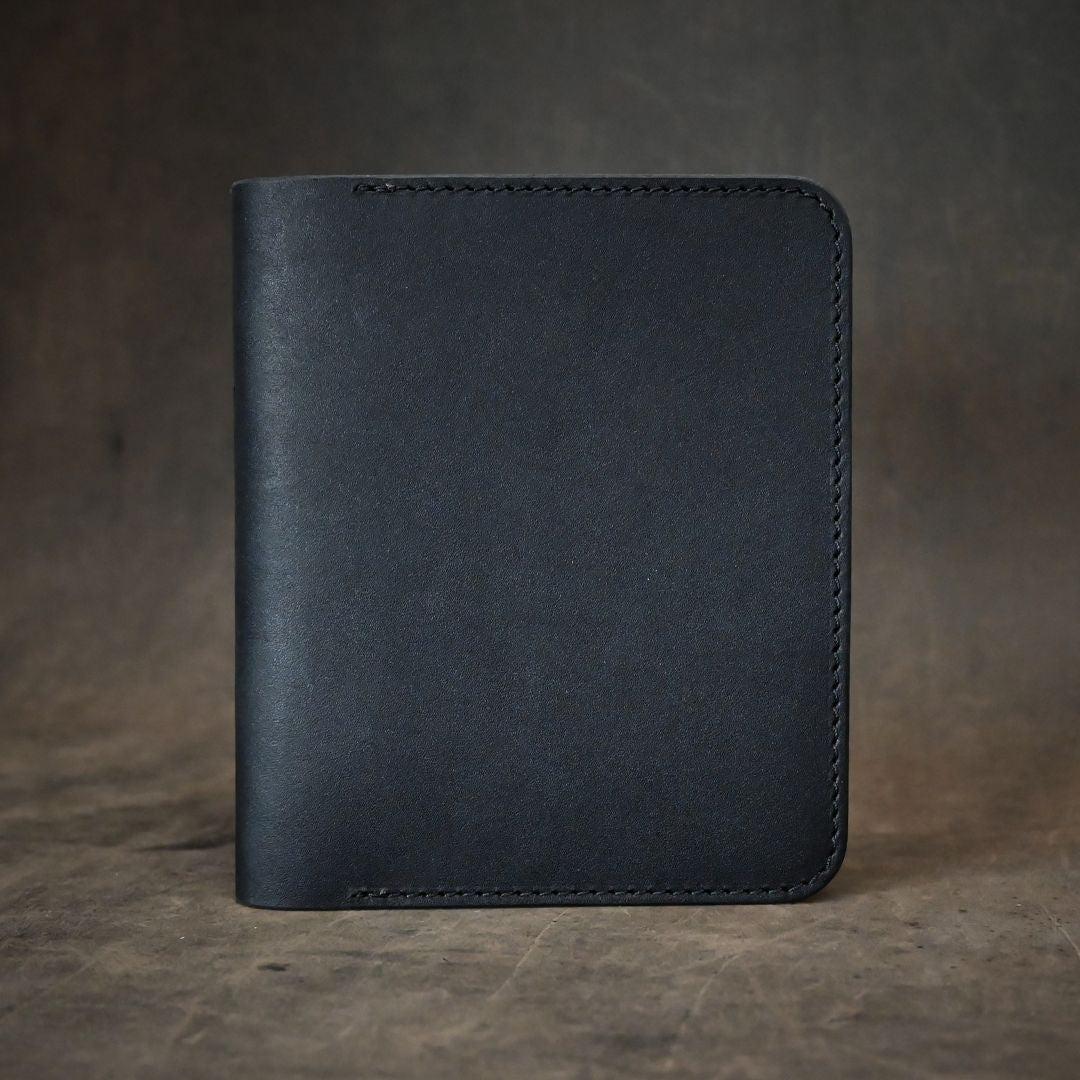 A6 Soft Leather Notebook Cover Black on Black