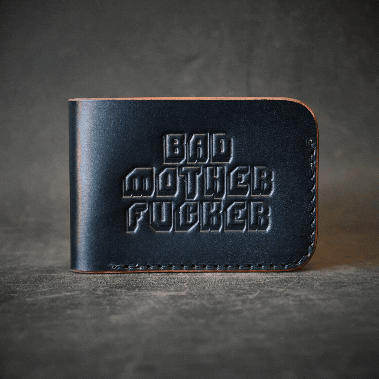 Bad Mofo Themed Bifold Wallet Ghost Leather Saddle Tan