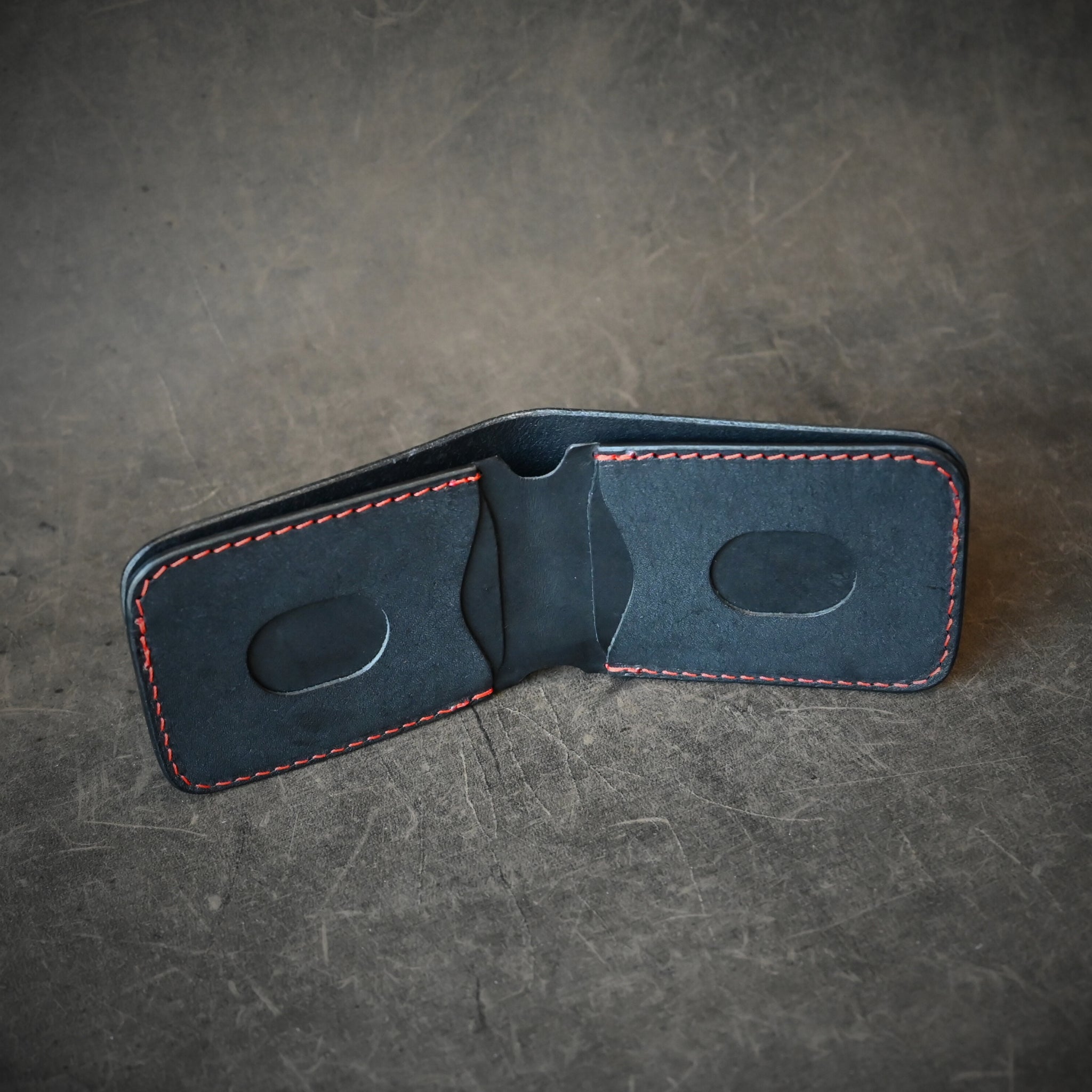 Bifold 2.0 Black With Orange Thread