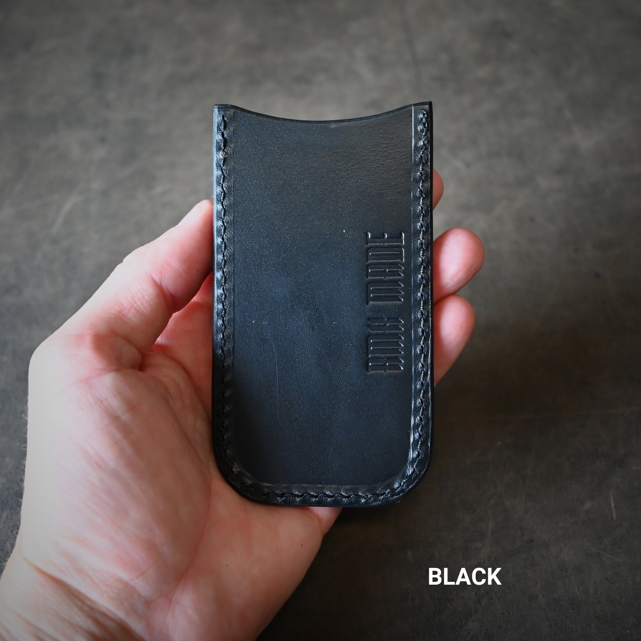 Clipped Leather Pocket Slip