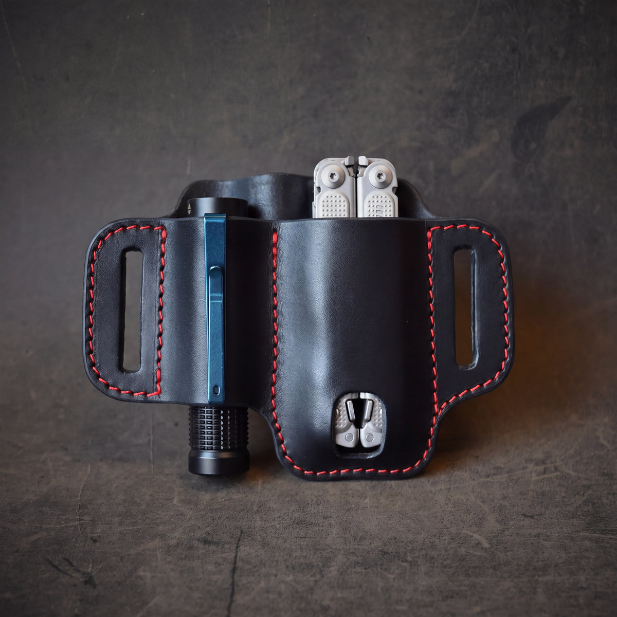 Compact Duo Leather Pancake Holster Black & Orange