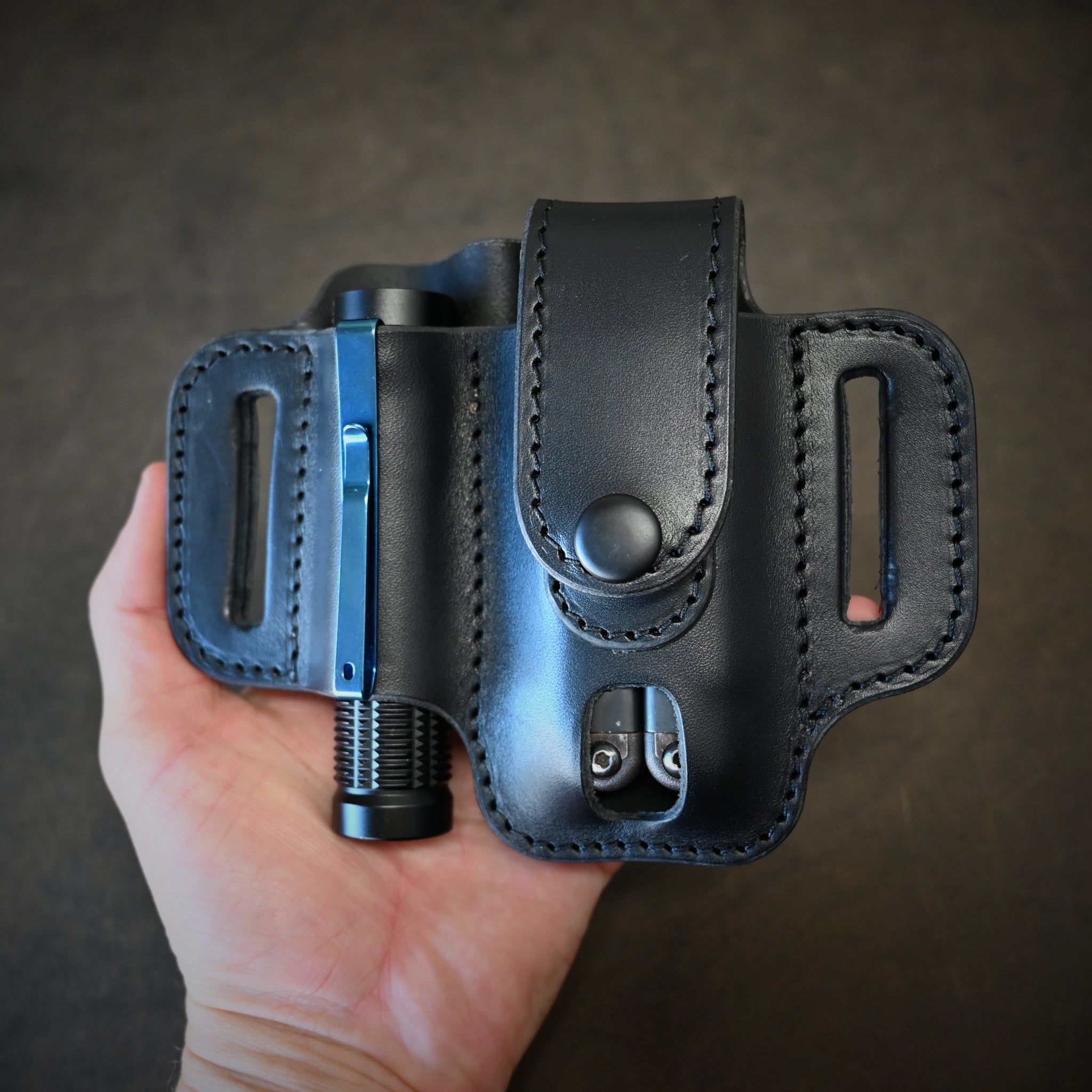 Compact Duo Leather Pancake Holster With Keeper