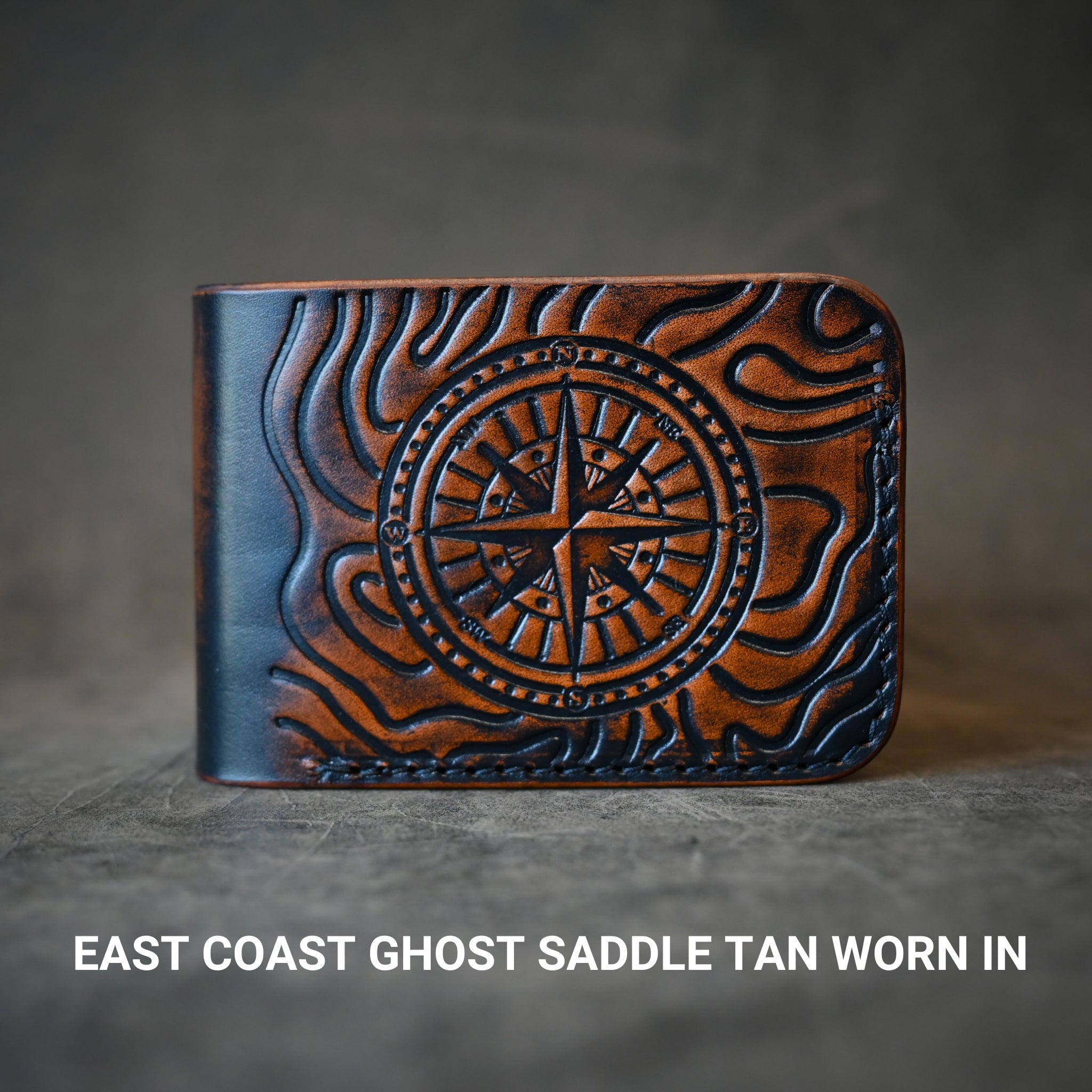 Ghost Leather Topographic Themed Bifold 2.0 Leather Wallet