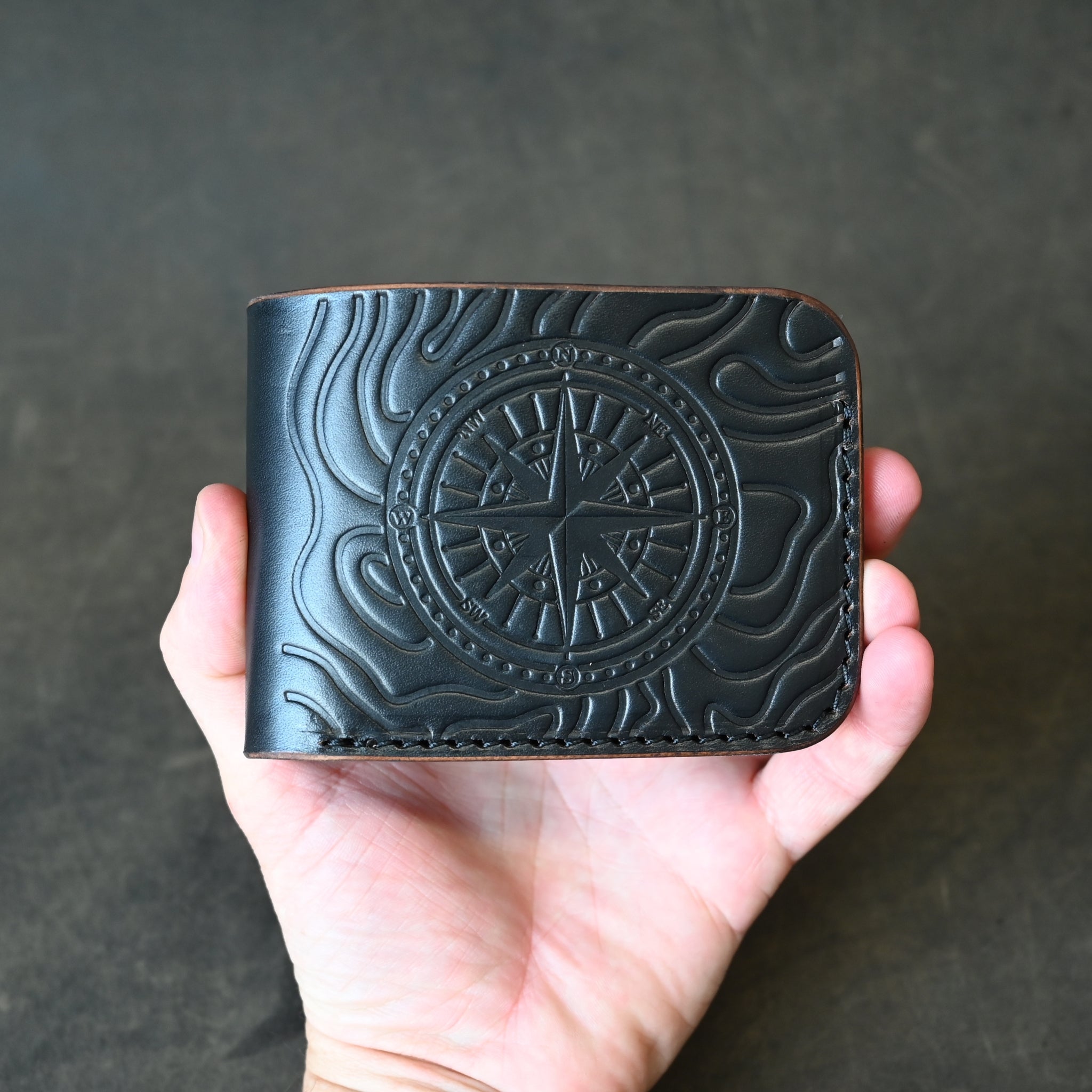 Ghost Leather Topographic Themed Bifold 2.0 Leather Wallet