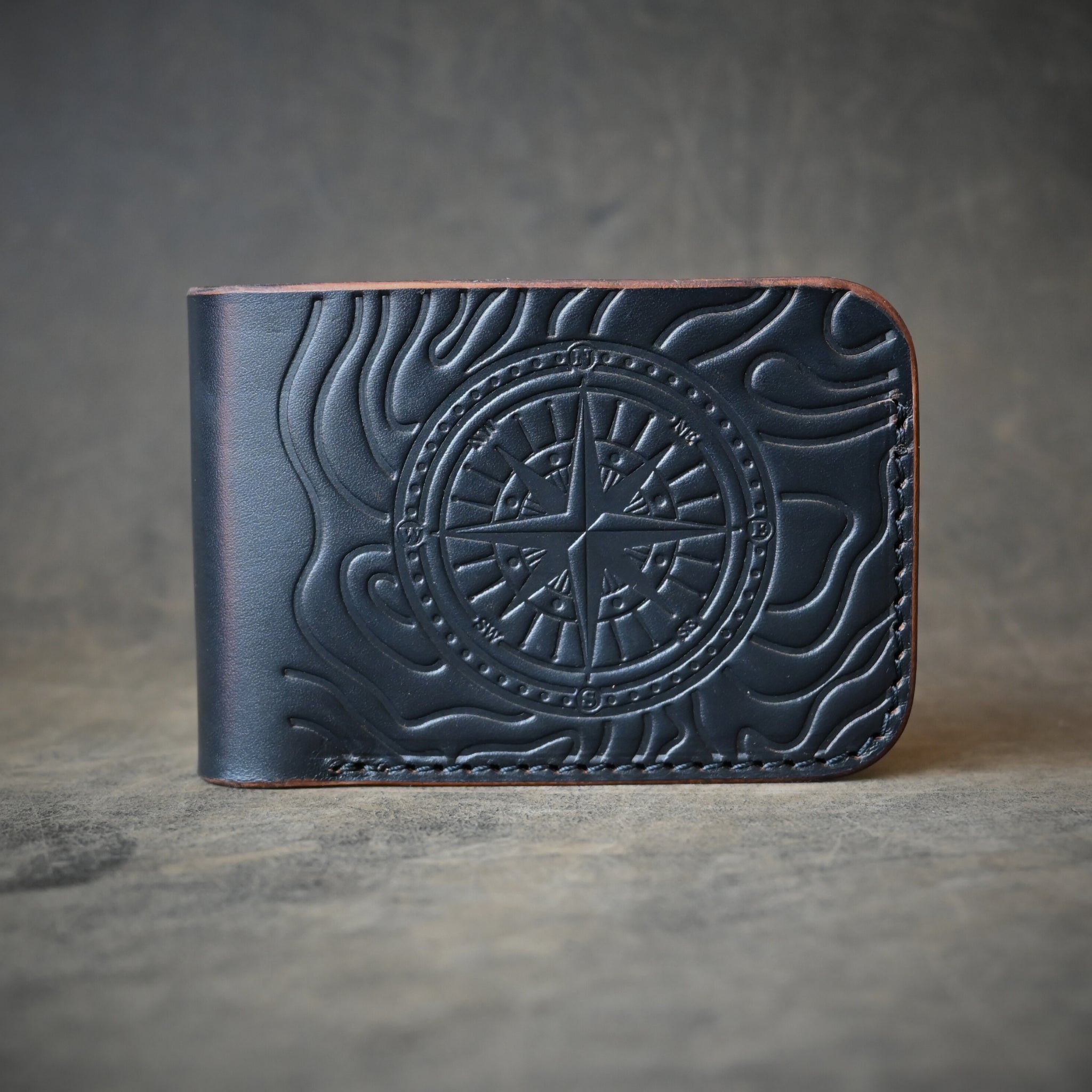 Ghost Leather Topographic Themed Bifold 2.0 Wallet