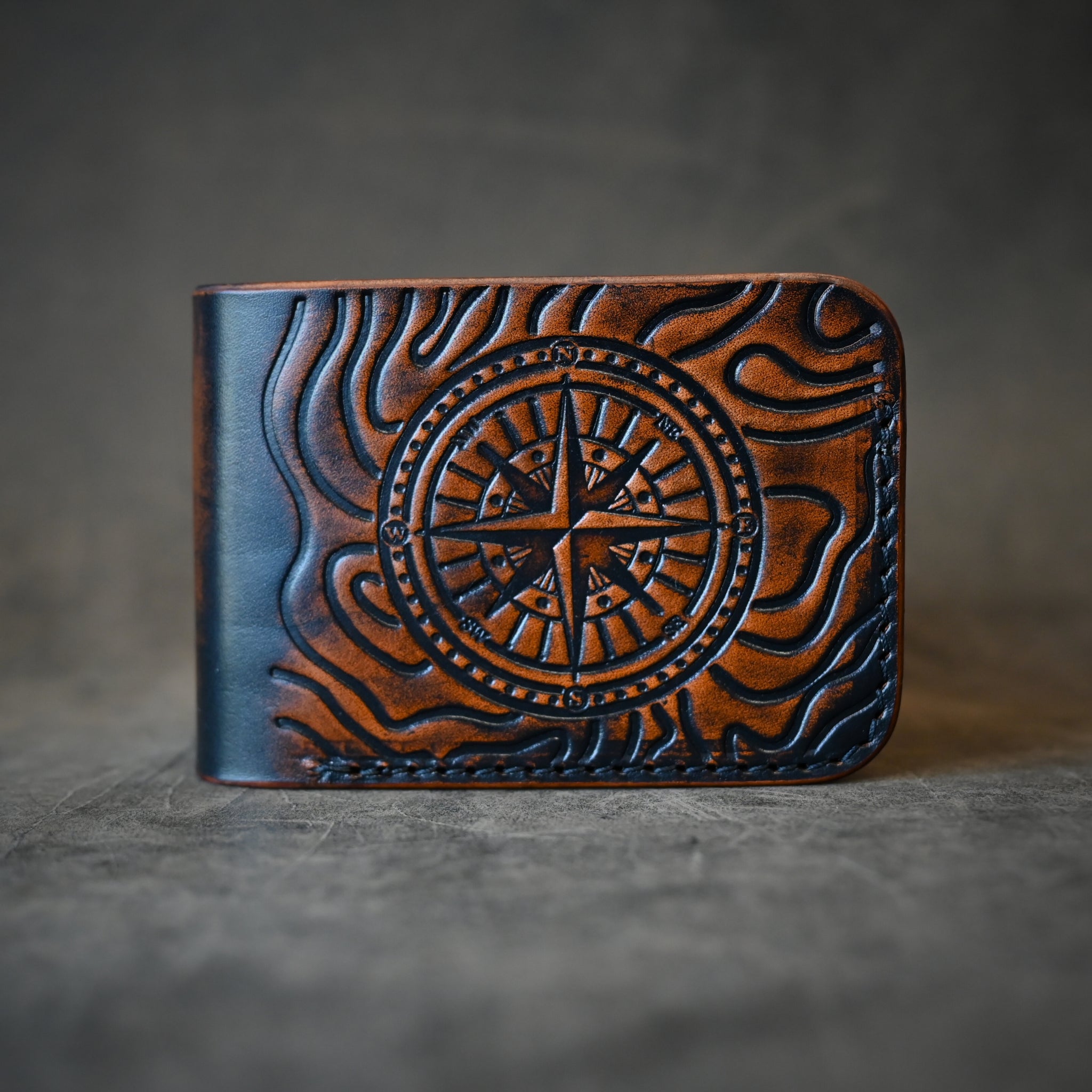 Ghost Leather Topographic Themed Bifold 2.0 Wallet