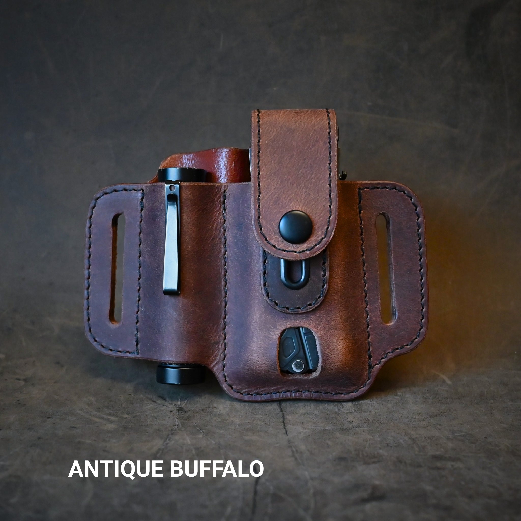 Large Duo Leather Pancake Holster With Keeper