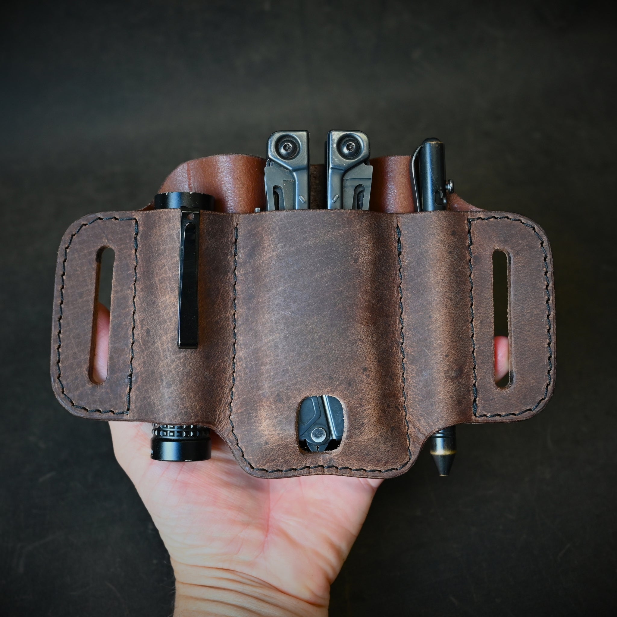 Large Trio Leather Pancake Holster