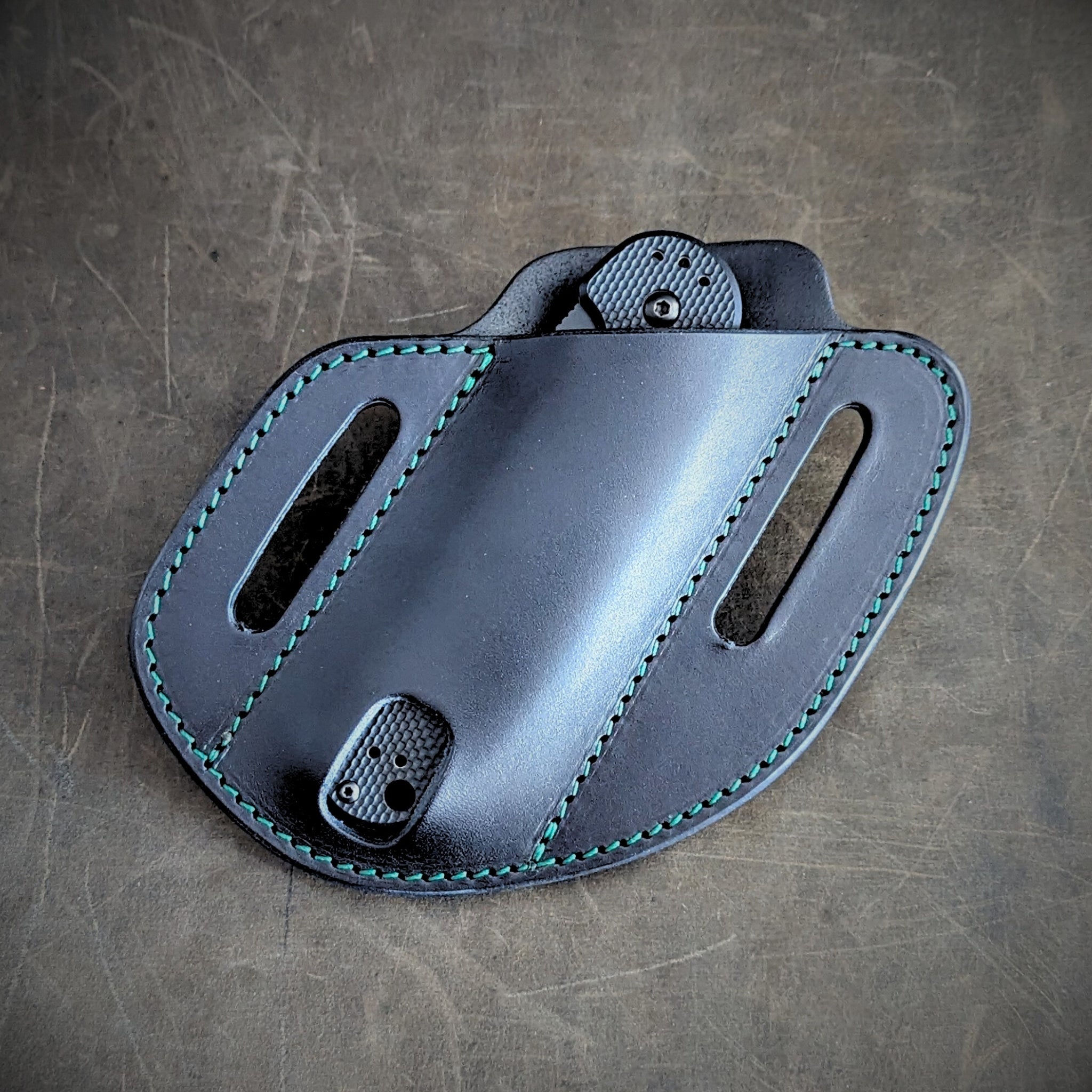 RMK Canted Pancake Holsters Black w/ Green Thread