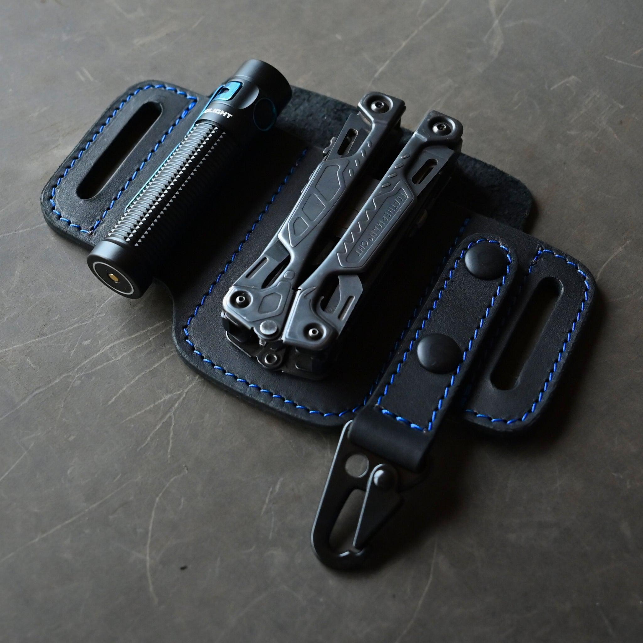 RMK Large Clipper Pancake Holster Black w/ Blue Thread