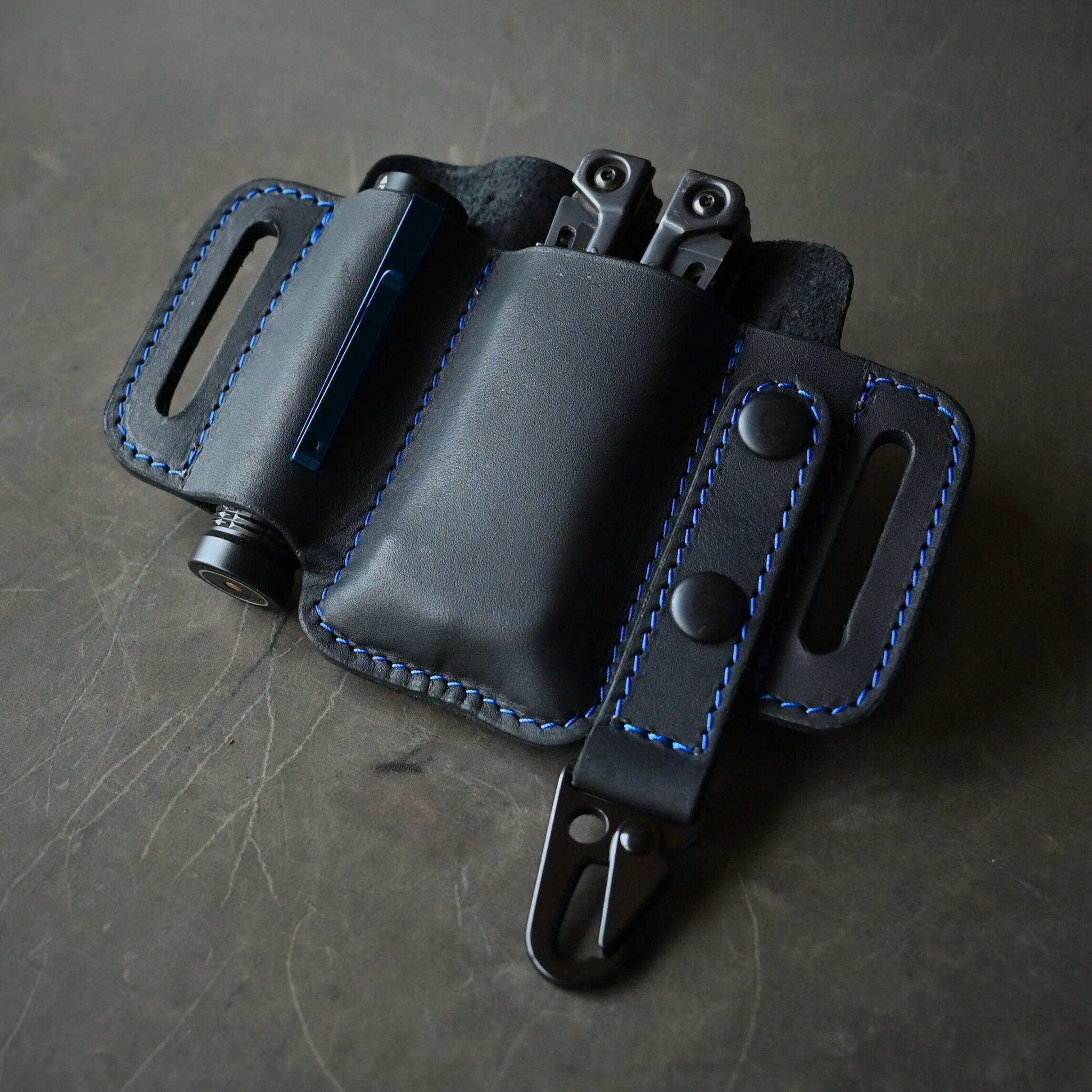 RMK Large Clipper Pancake Holster Black w/ Blue Thread