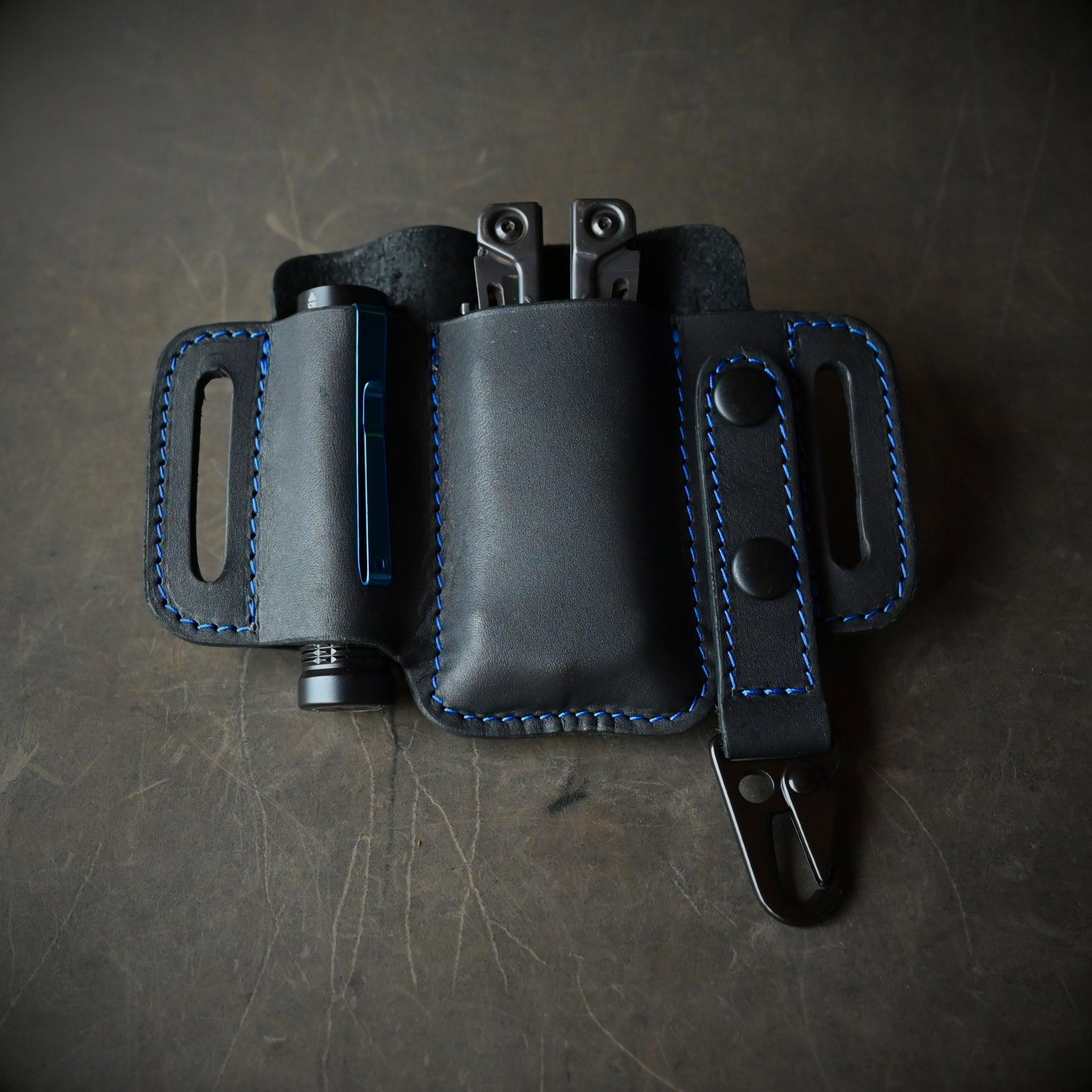 RMK Large Clipper Pancake Holster Black w/ Blue Thread