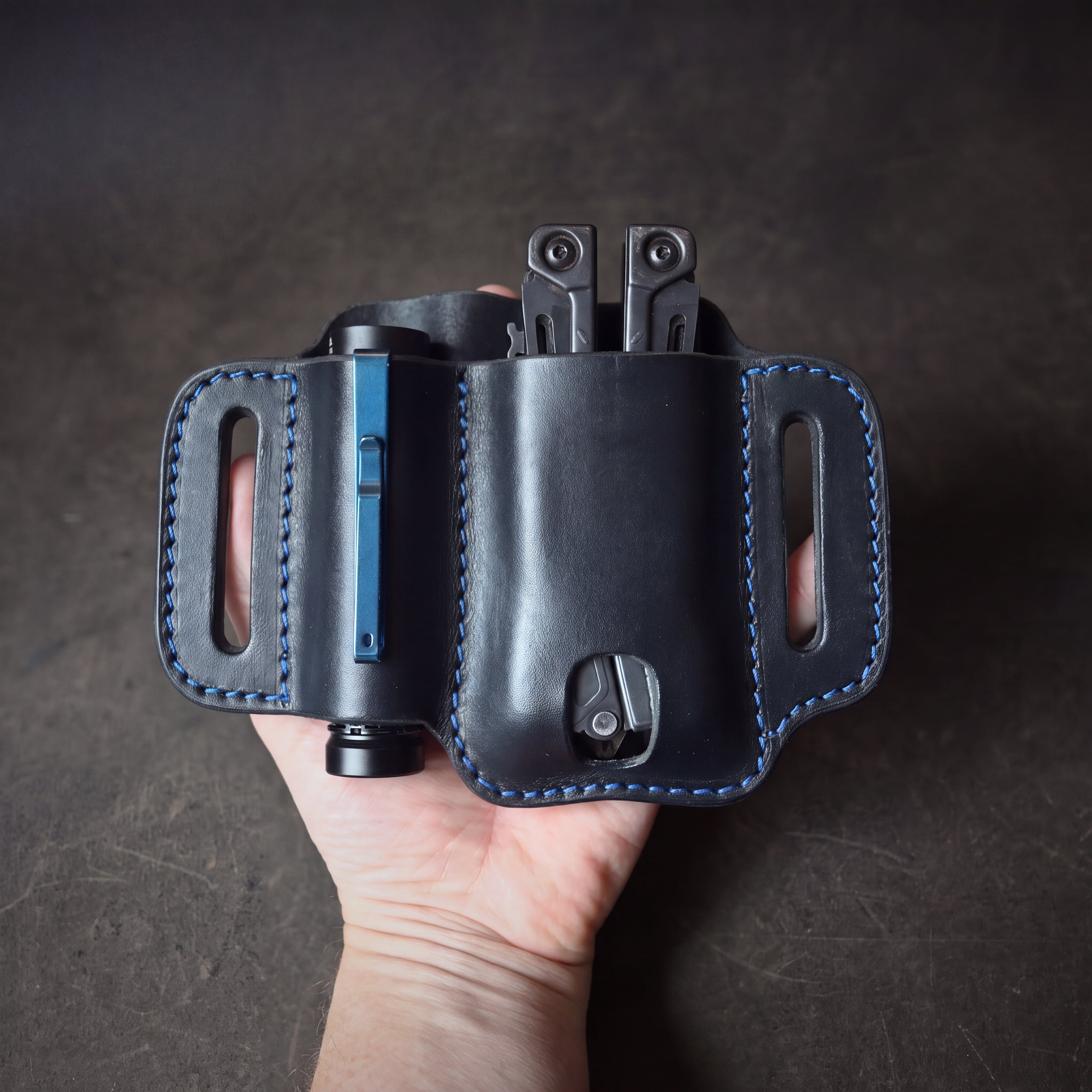 RMK Large Duo EDC Pancake Holster Black & Blue