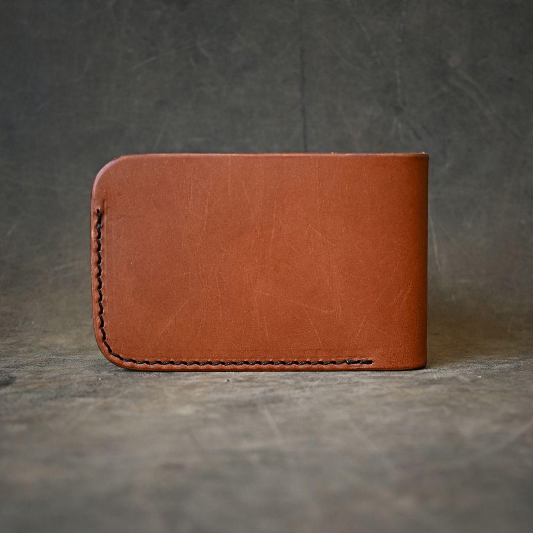 RMK Logo Minimalist Bifold Wallet Saddle Tan