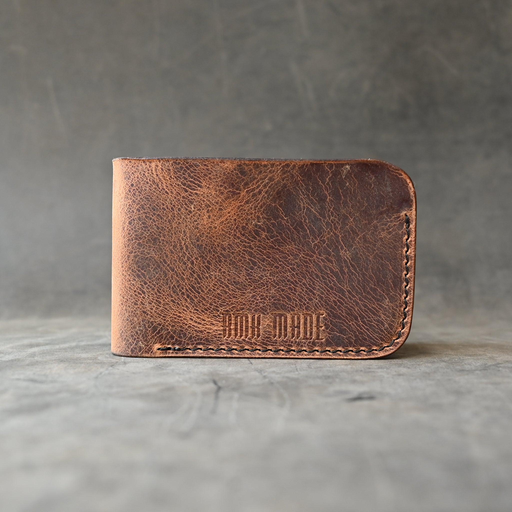 Ready To Ship Classic Minimalist Bifold Wallet Crazy Horse Bronco