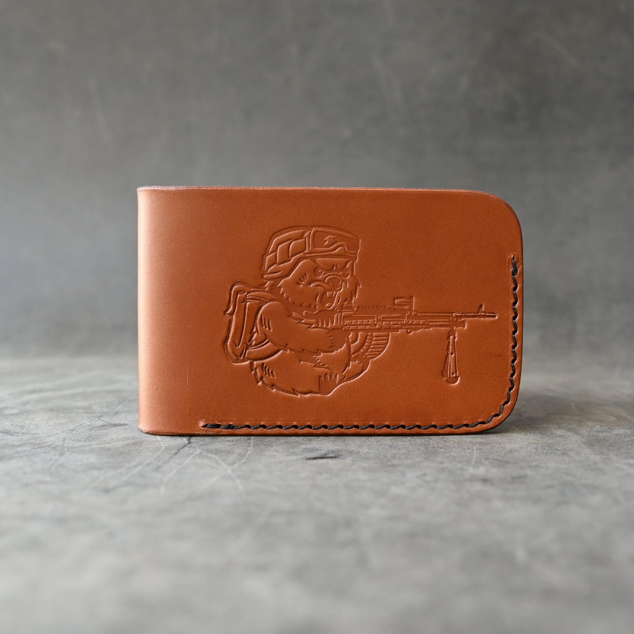 Ready To Ship Combat Wombat Minimalist Bifold Wallet Saddle Tan