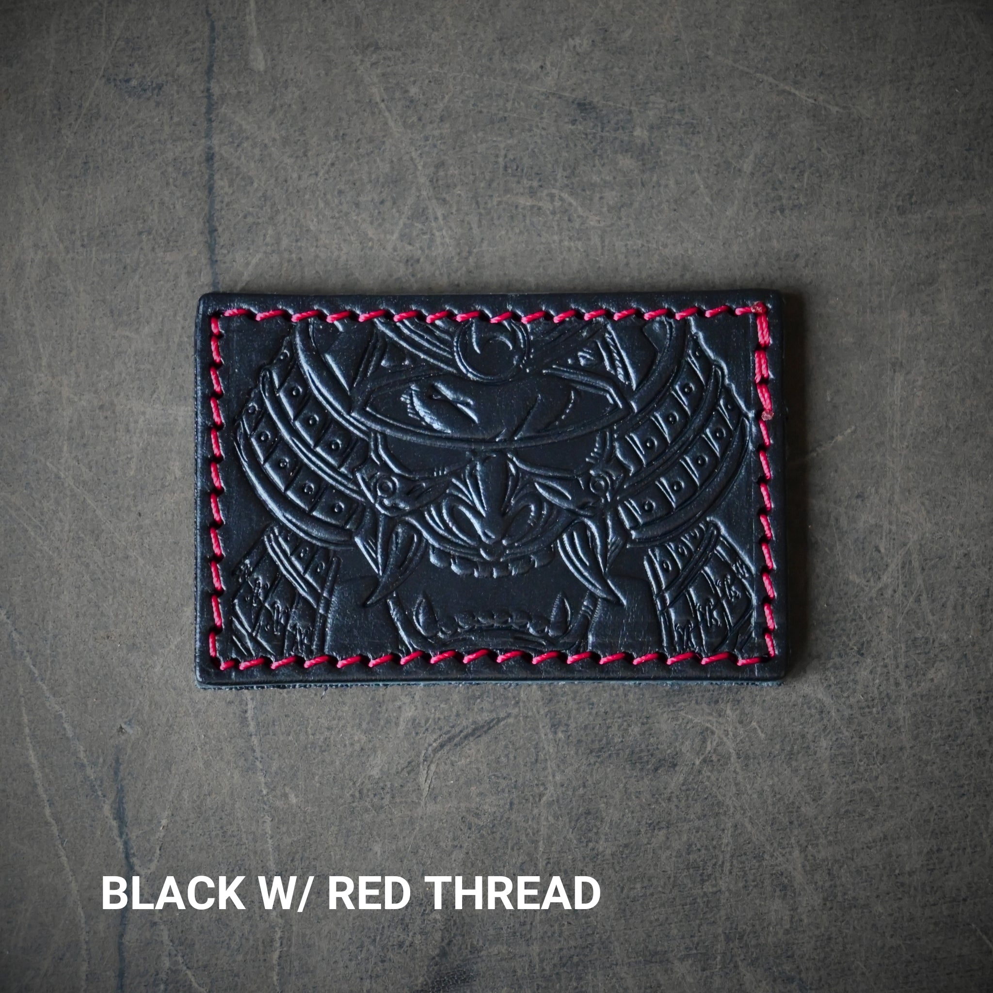 Samurai Mask Leather Patch Rectangle