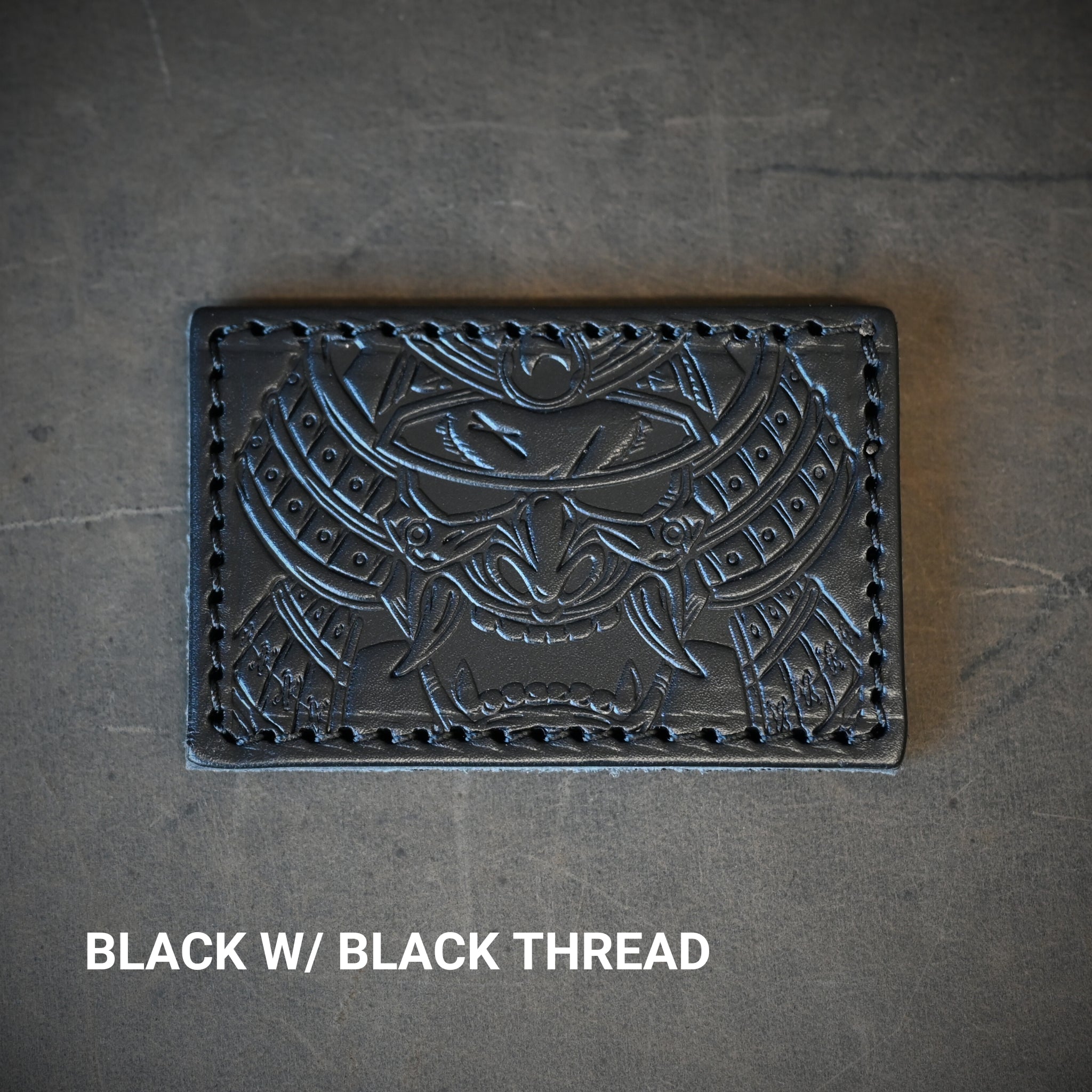 Samurai Mask Leather Patch Rectangle
