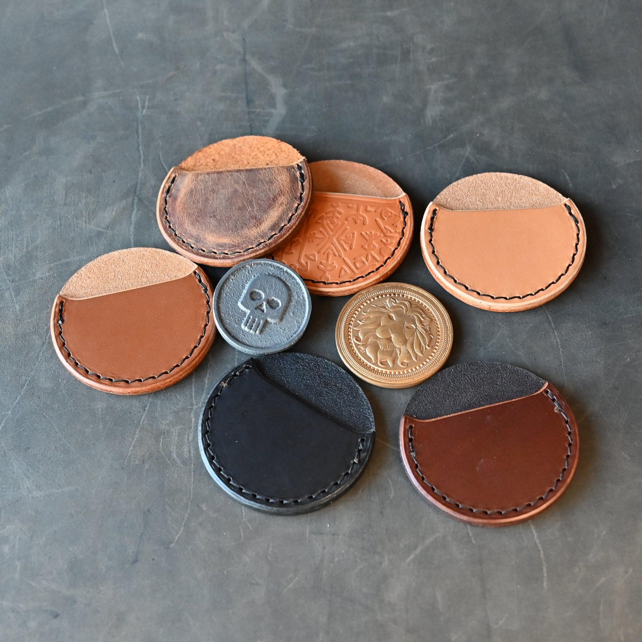 Leather coin on sale