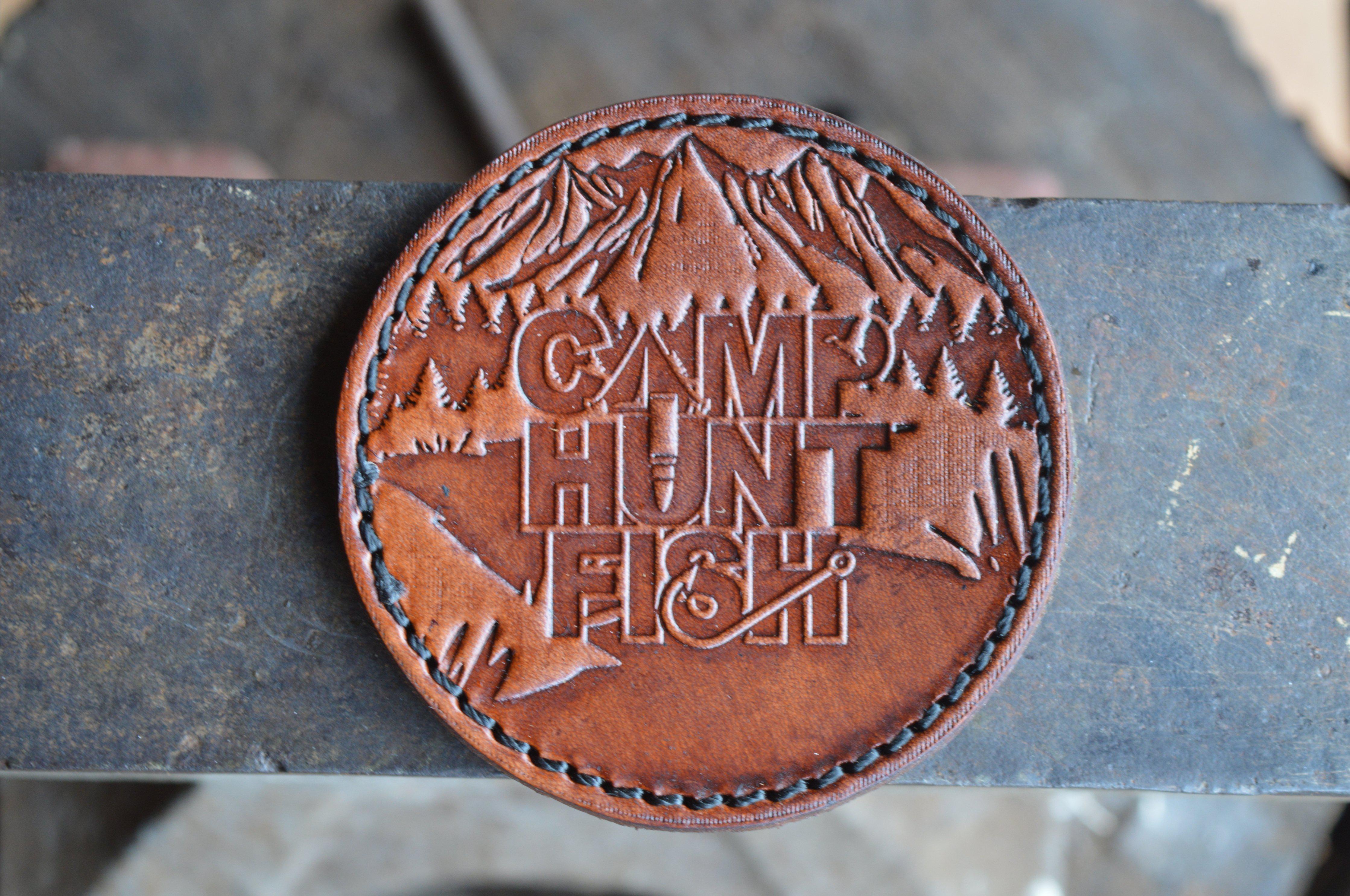 RMK Camp Hunt Fish Leather Patch