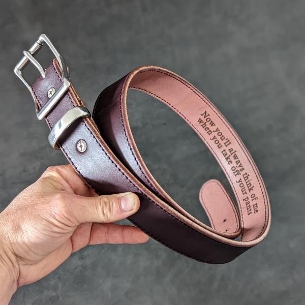 Secret Message Belt Engraving