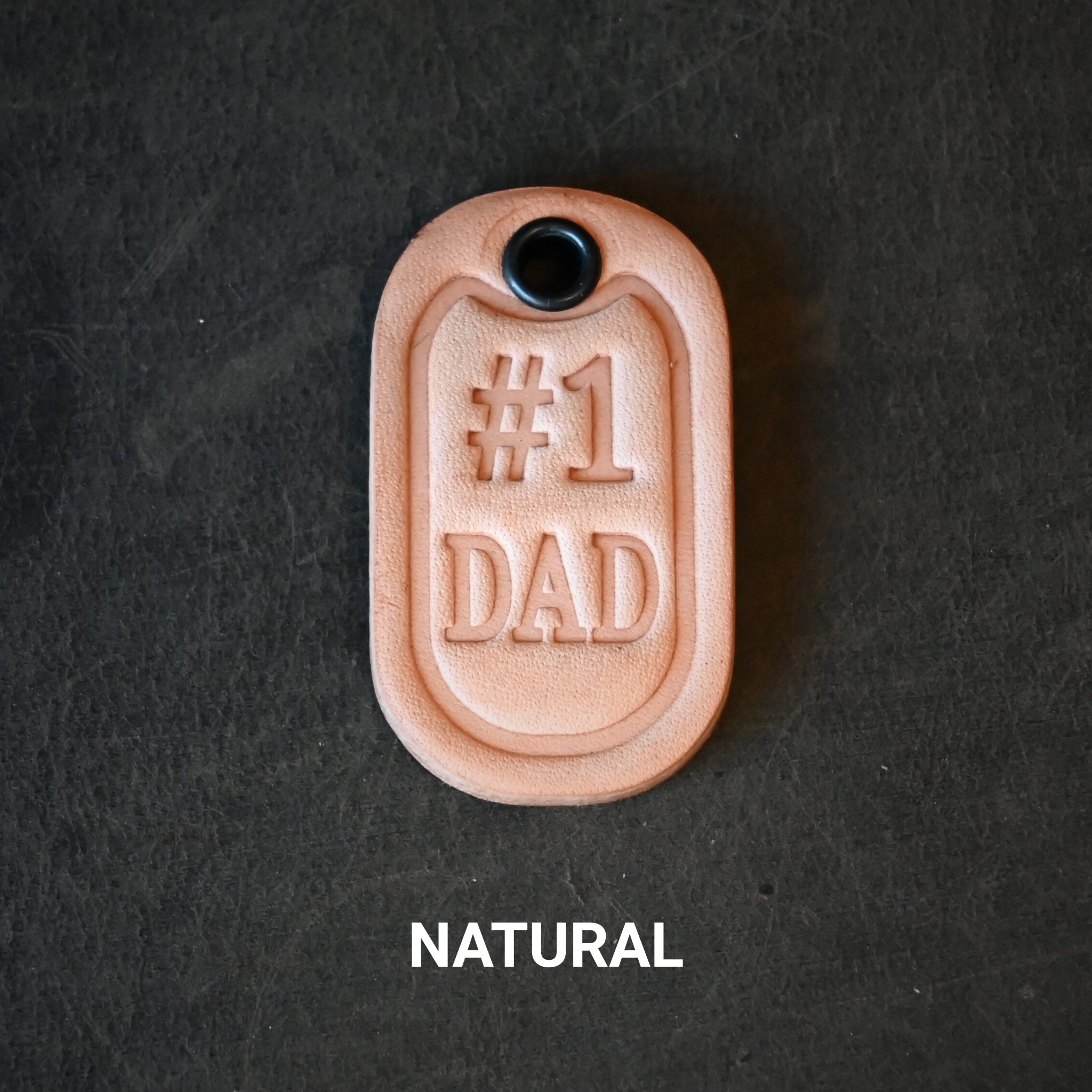 #1 Dad Leather Key Tag