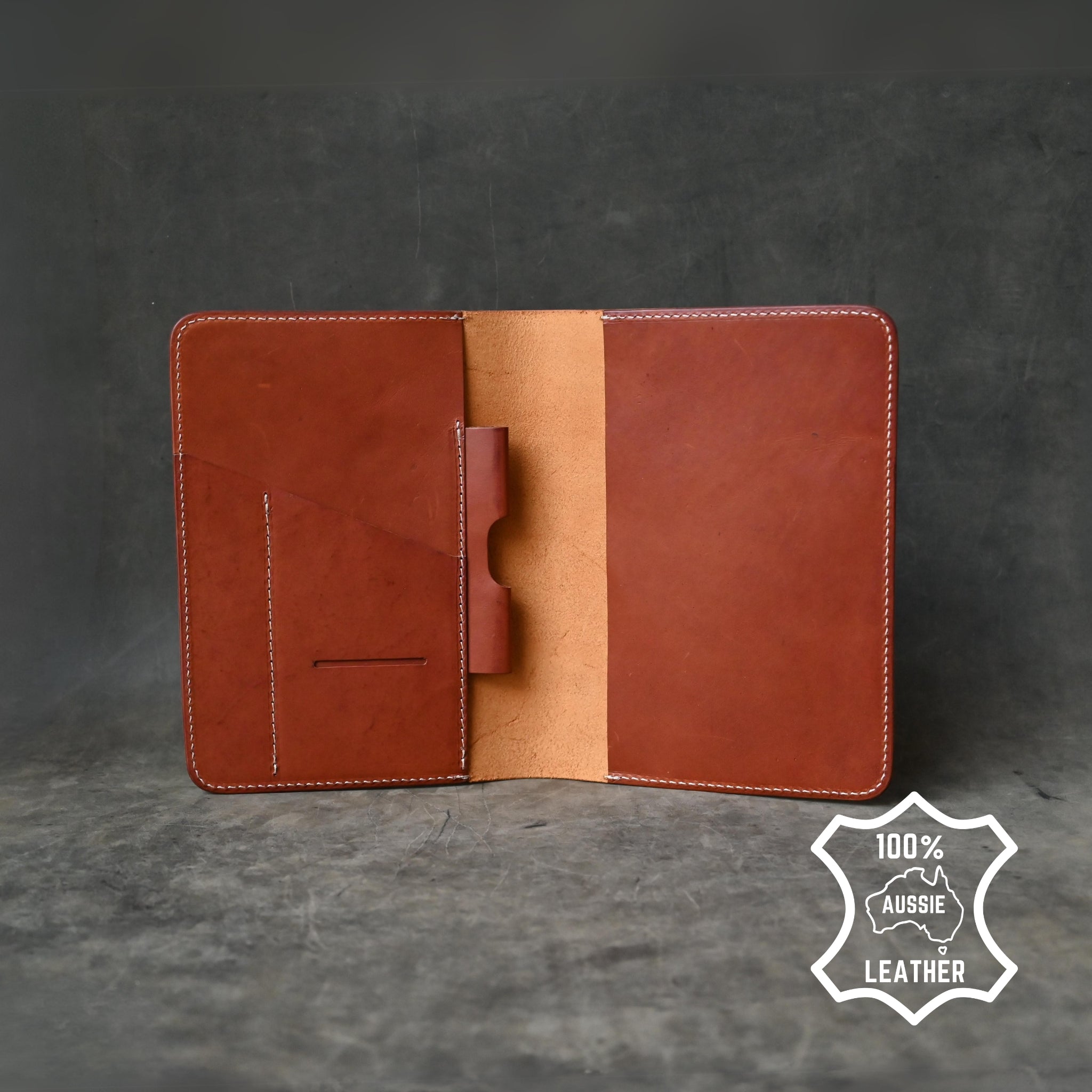 A5 Leather Notebook Cover Crazy Horse Bronco