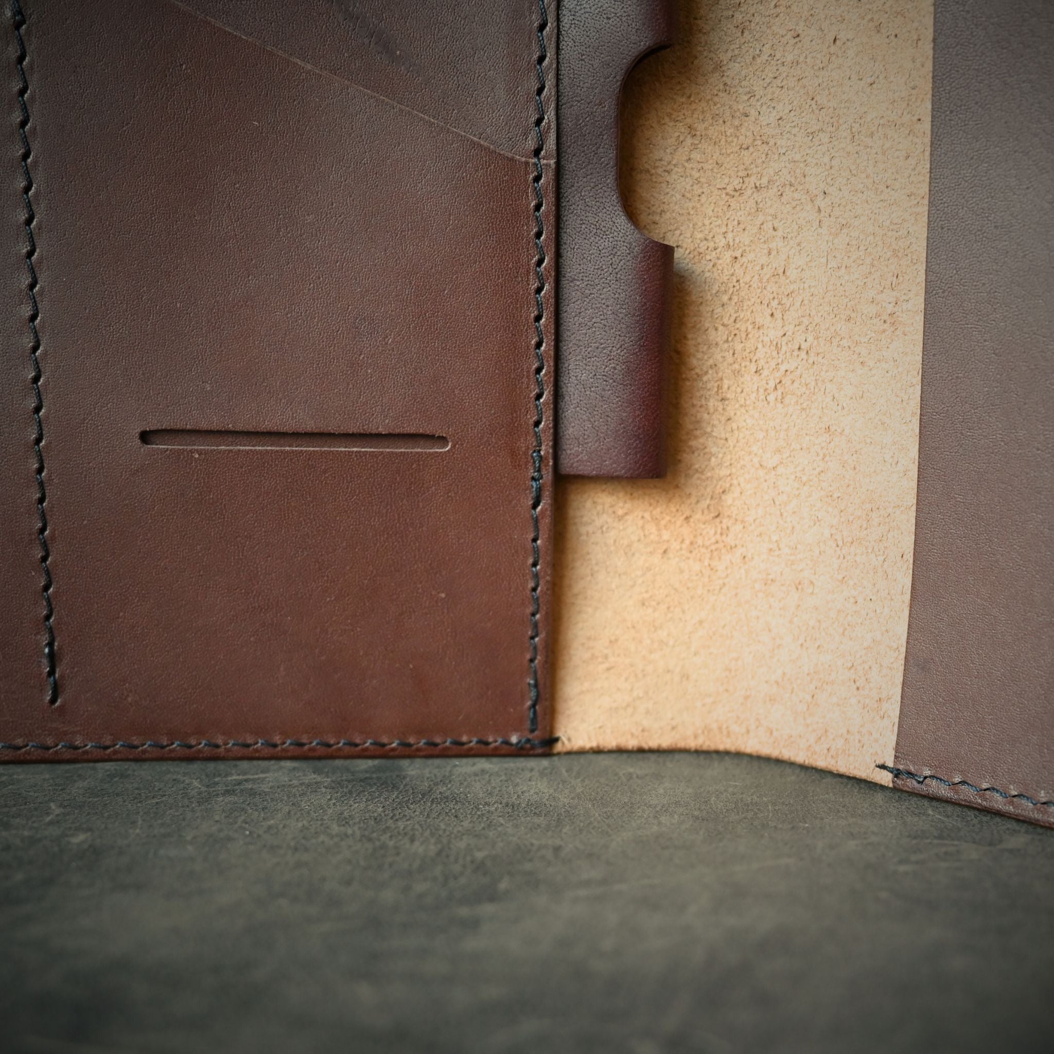 A5 Leather Notebook Cover Crazy Horse Tan