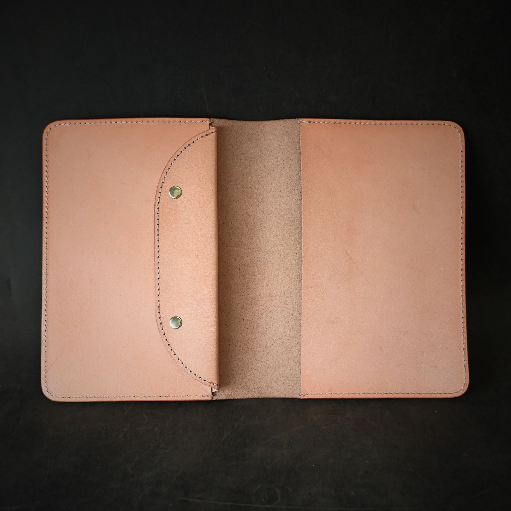 A5 Leather Notebook Cover Tan with Mandala Stamp