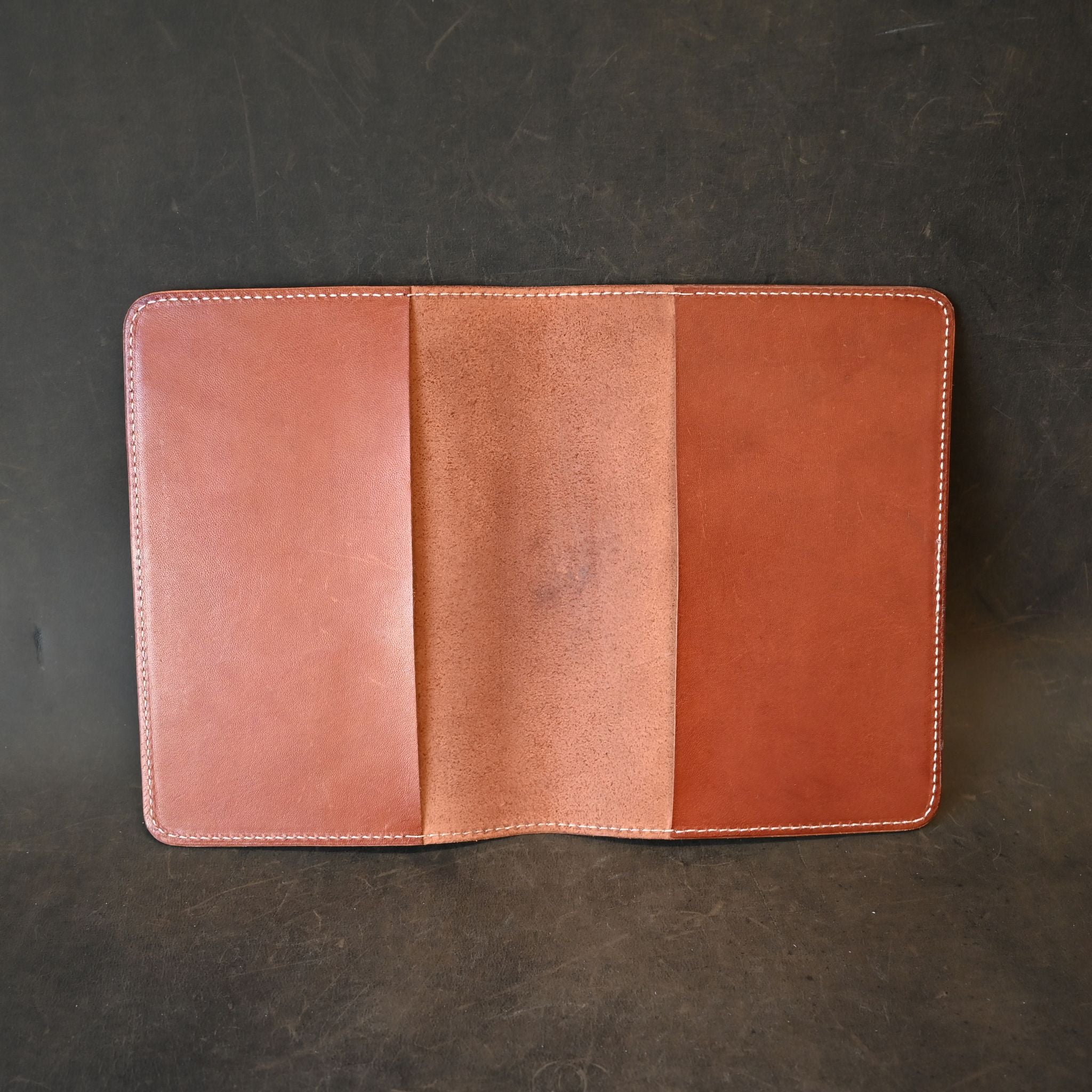 A5 Leather Notebook Whiskey with Mandala Stamp