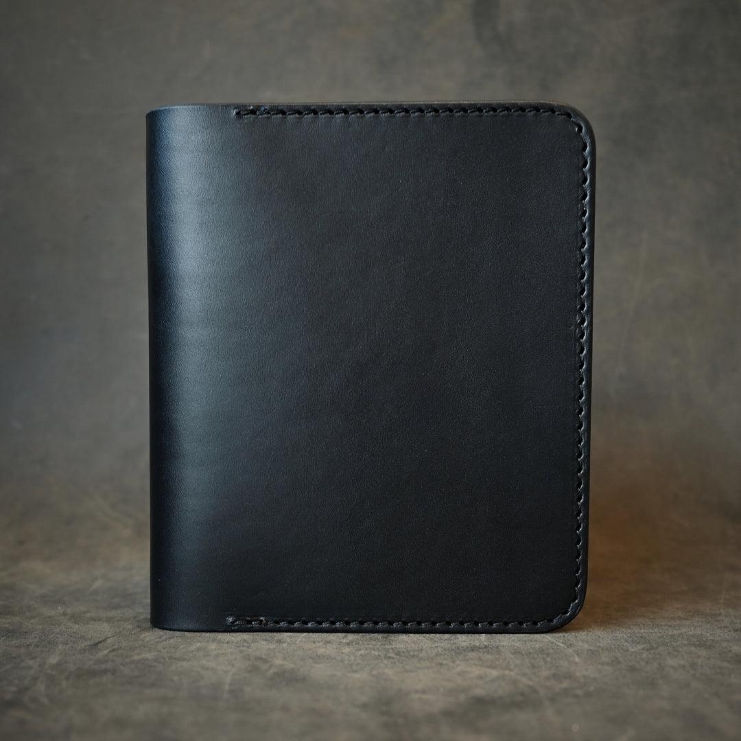 A6 Leather Notebook Cover Black on Black