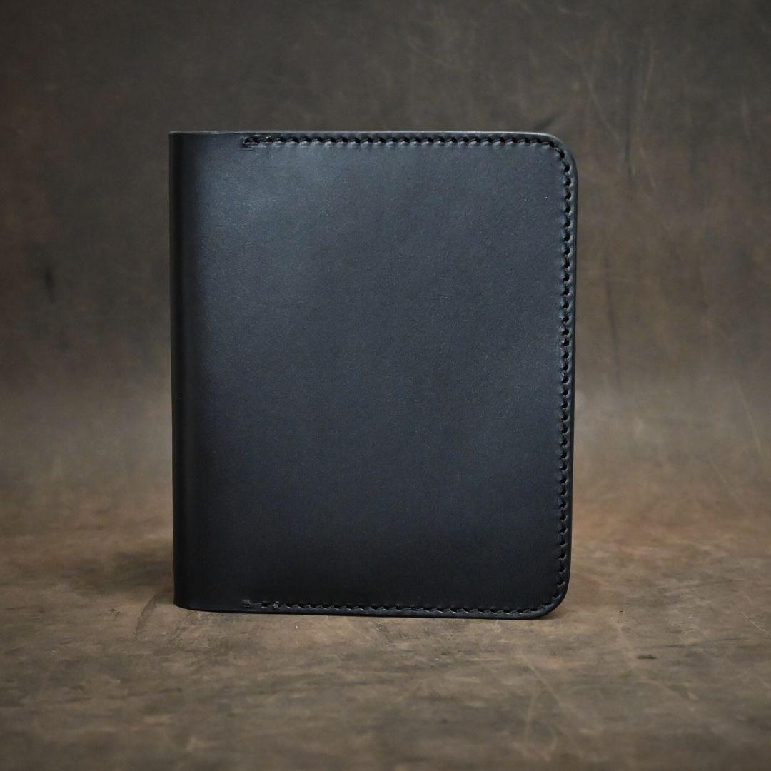 A6 Leather Notebook Cover Black on Black