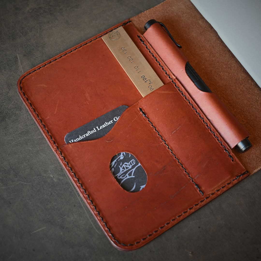 A6 Leather Notebook Cover Italian Whiskey