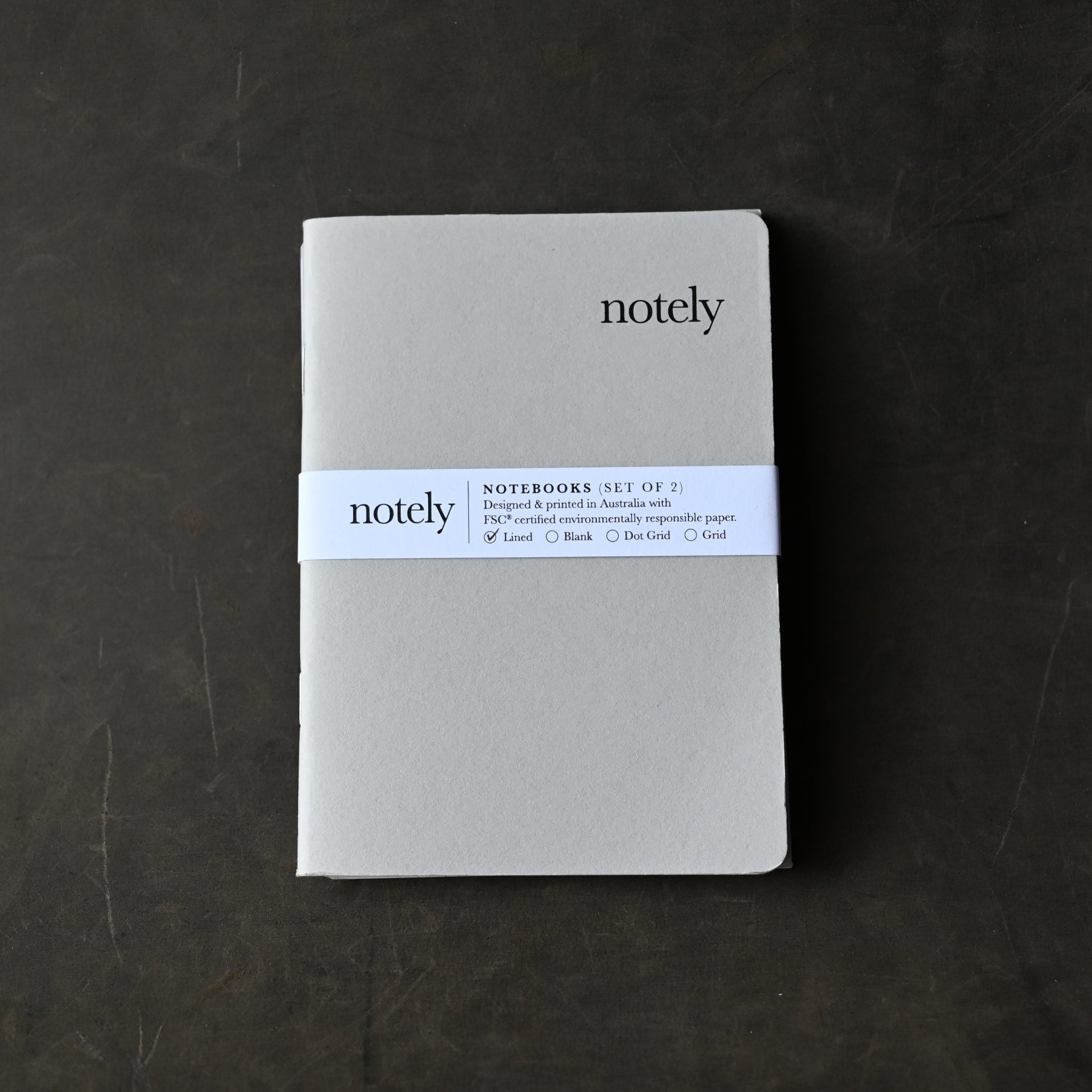 A6 Notebook Set of 2 - Grey Lined