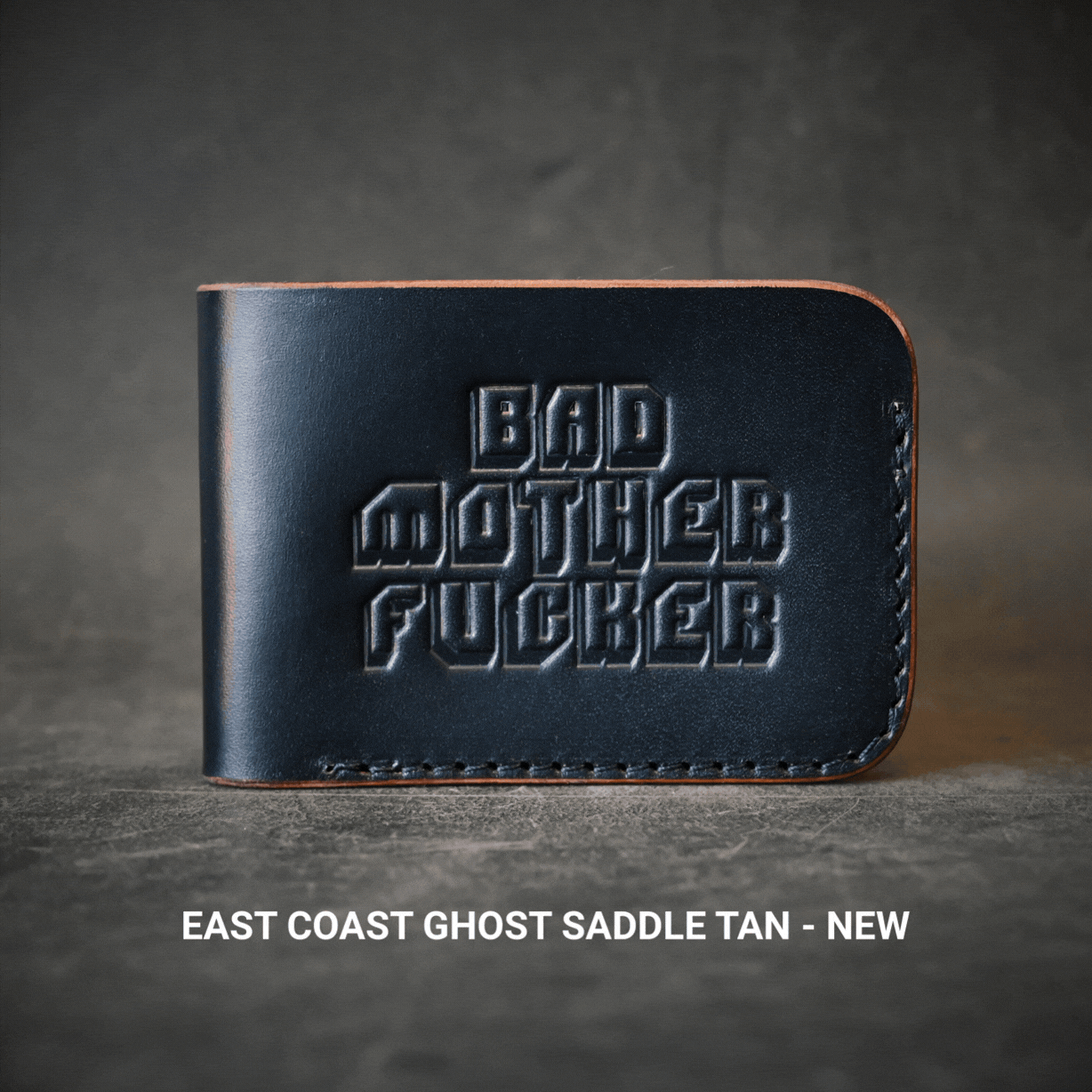 Bad Mofo Themed Bifold Wallet Ghost Leather Saddle Tan