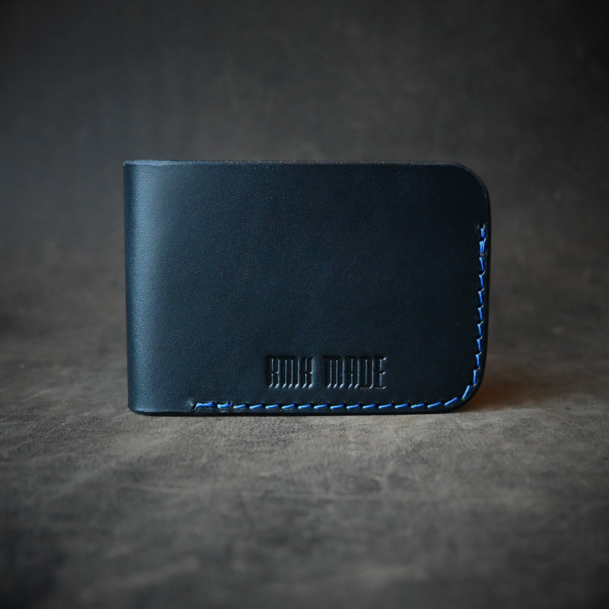Bifold 2.0 Black With Blue Thread