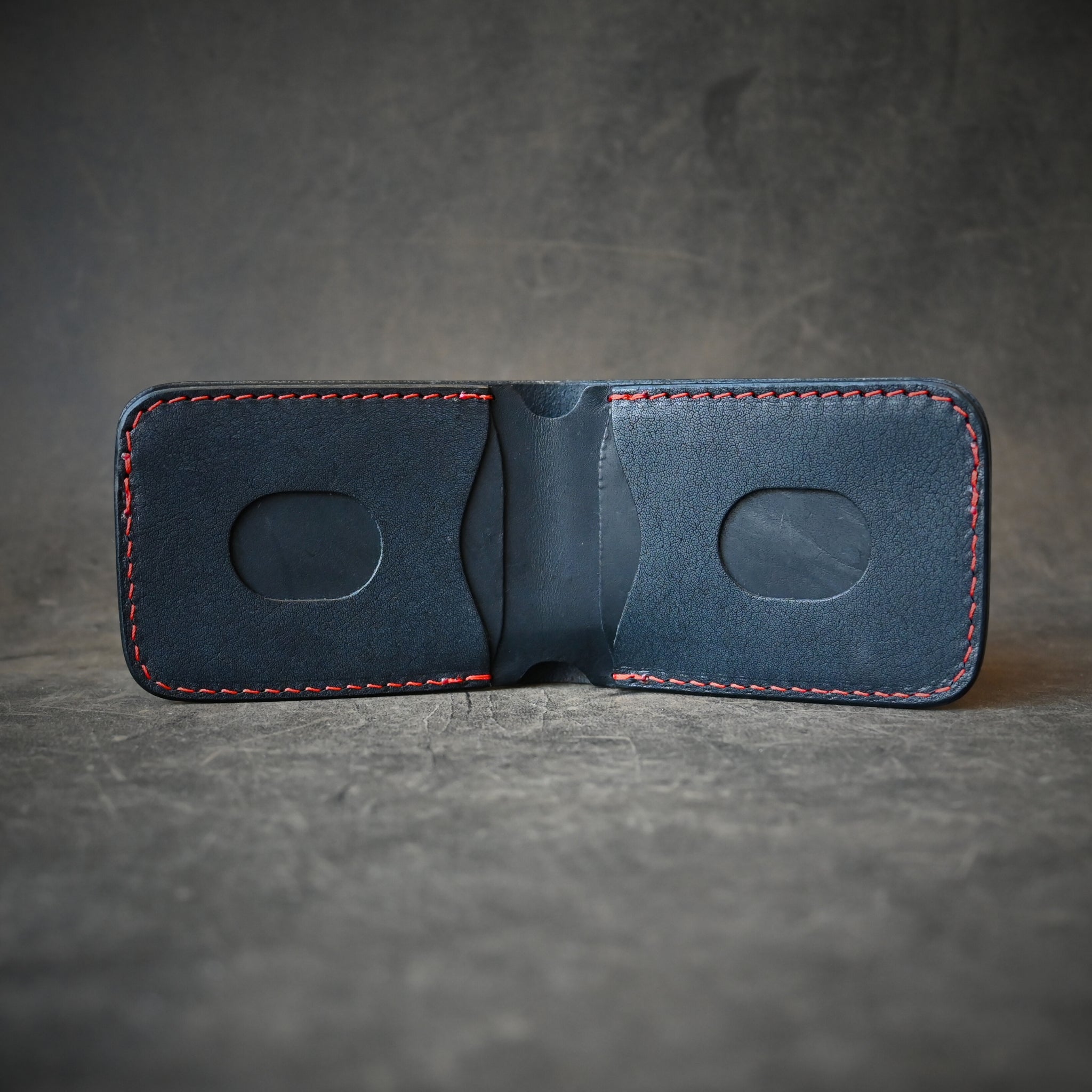 Bifold 2.0 Black With Orange Thread