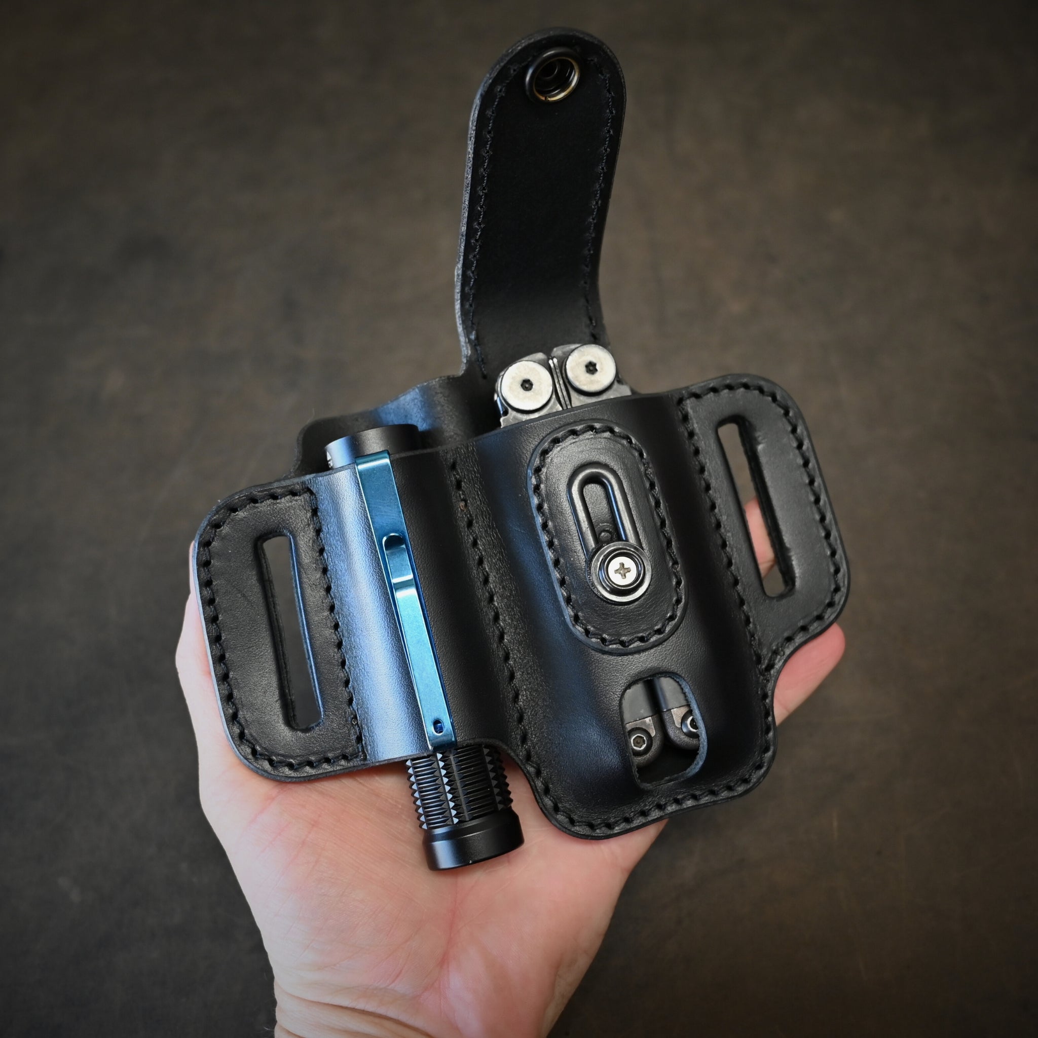 Compact Duo Leather Pancake Holster With Keeper