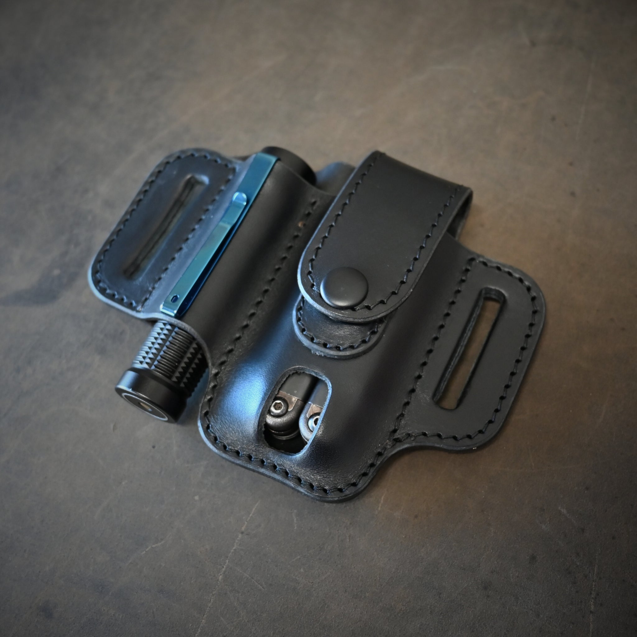 Compact Duo Leather Pancake Holster With Keeper