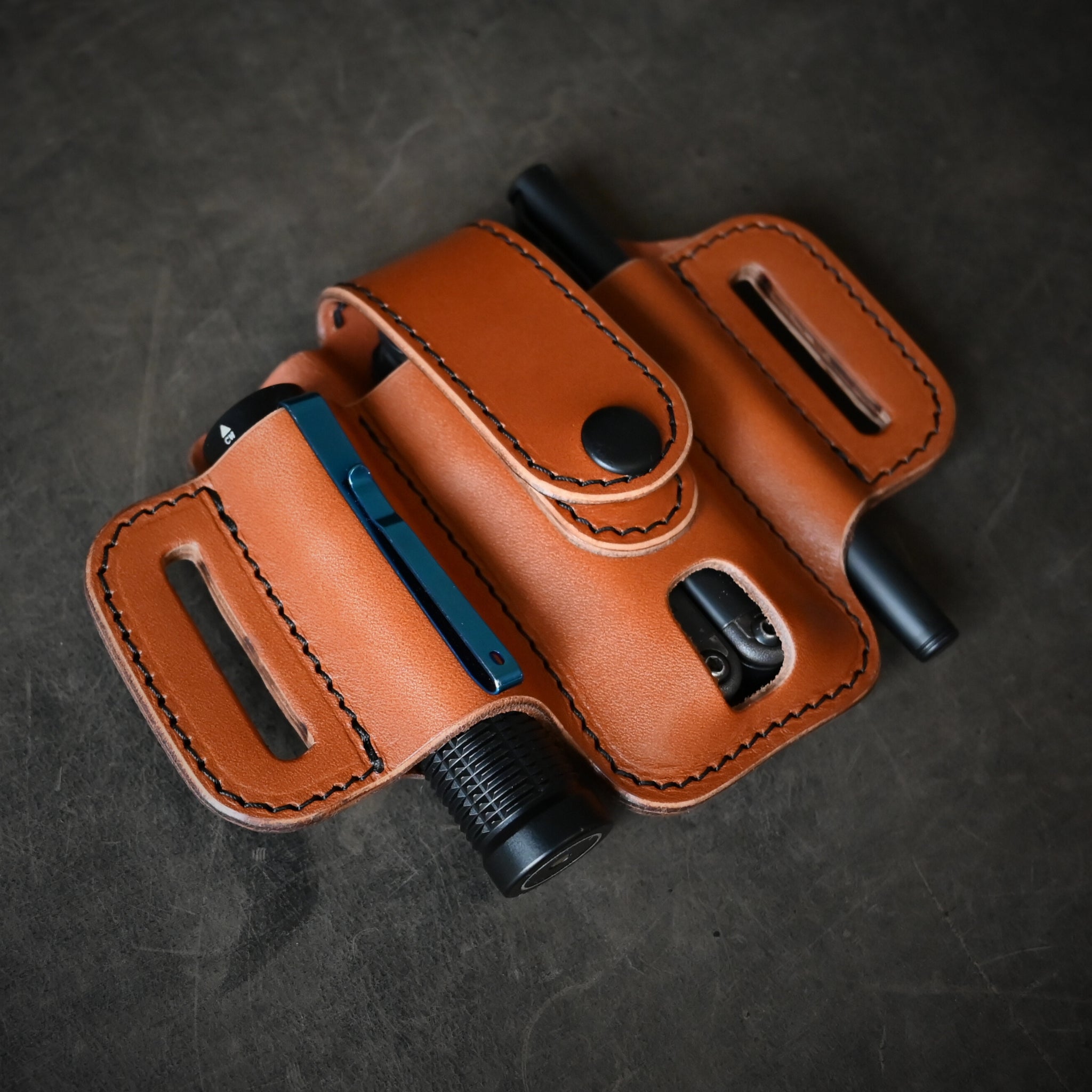 Compact Trio Leather Pancake Holster With Keeper