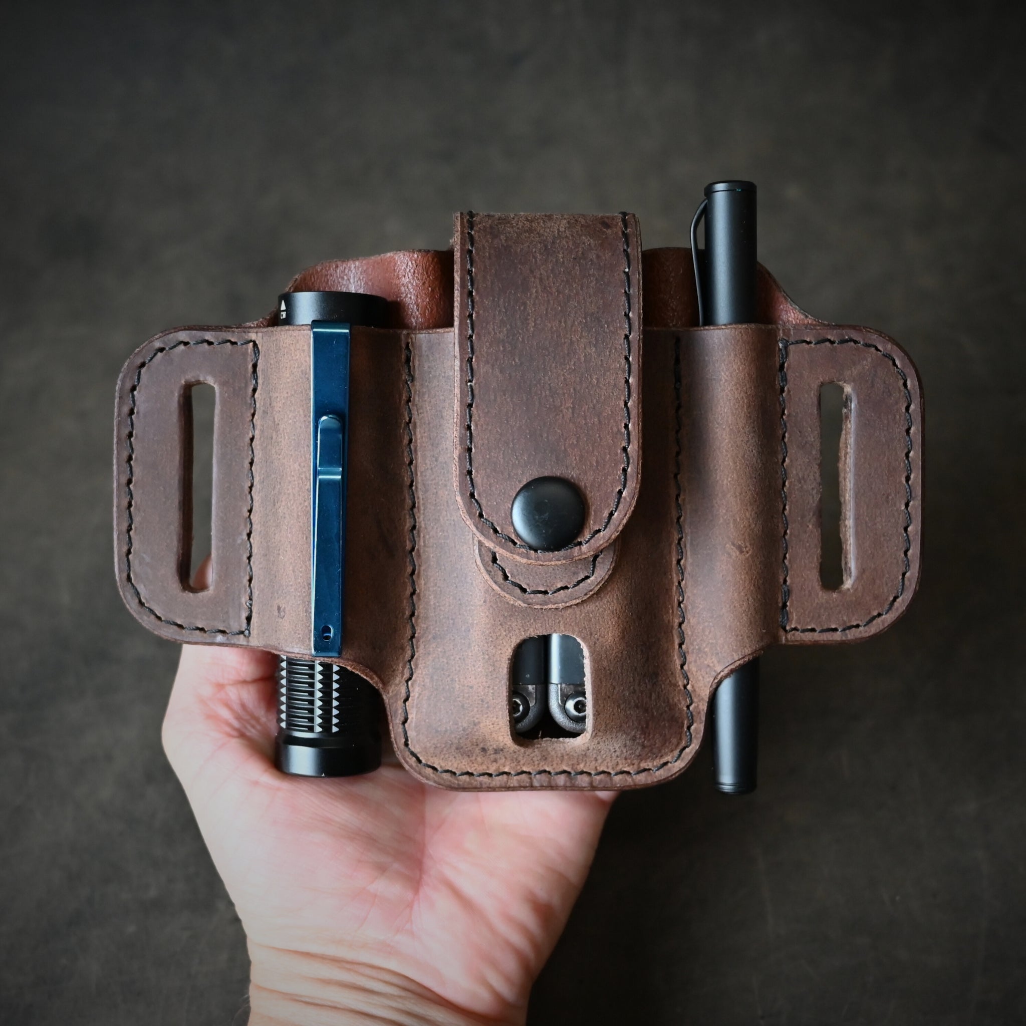 Compact Trio Leather Pancake Holster With Keeper