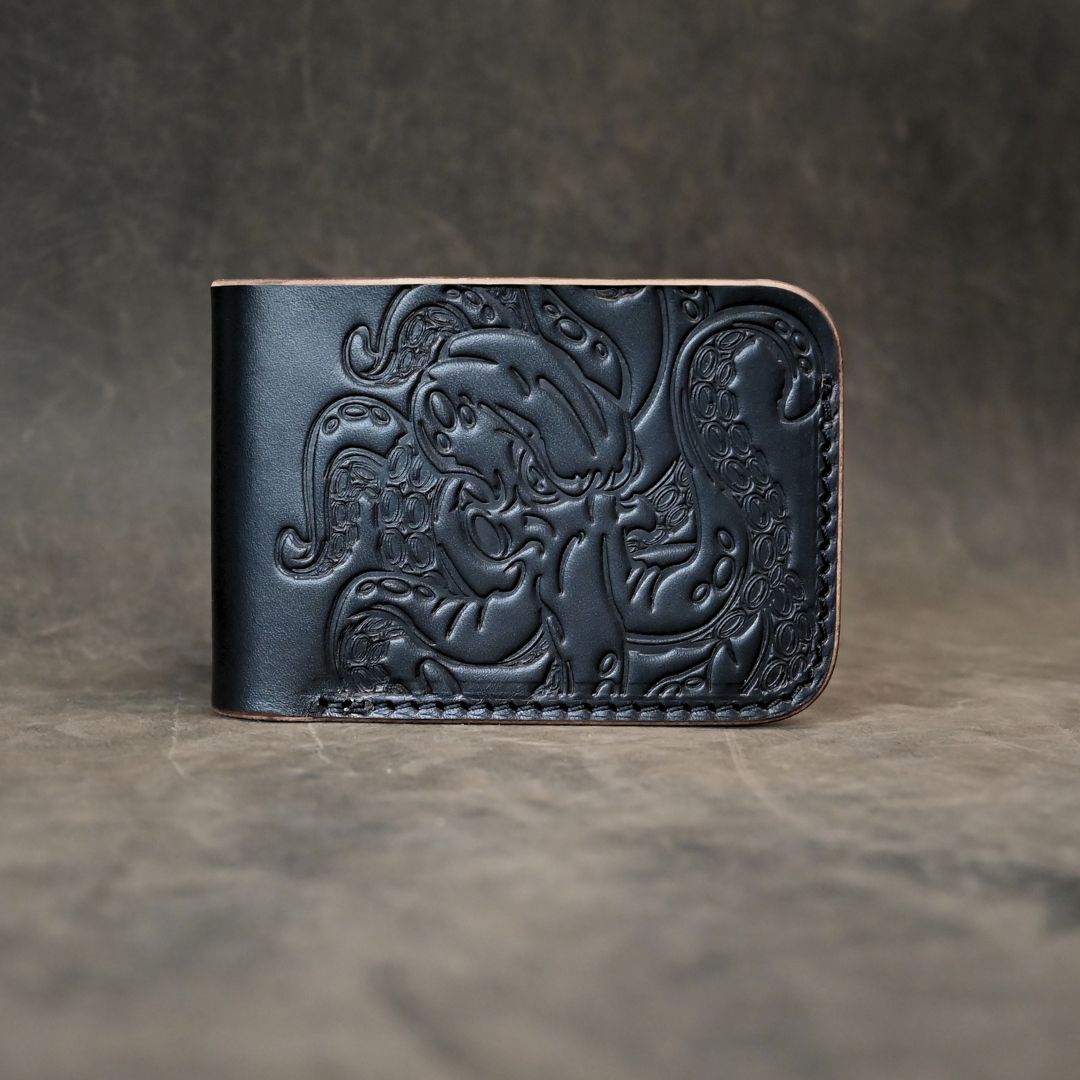 Ghost Leather Octopus Themed Bifold 2.0 Leather Wallet