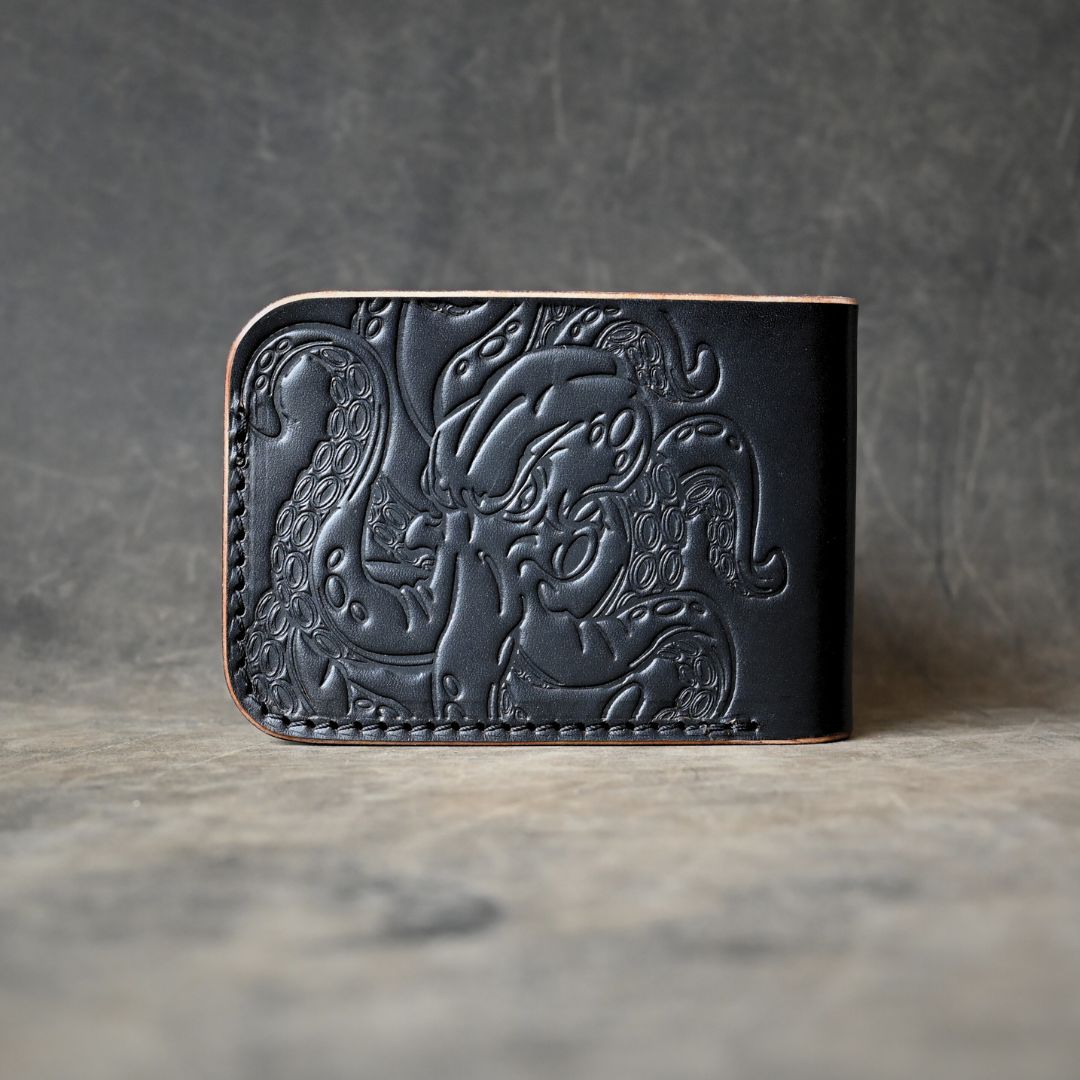 Ghost Leather Octopus Themed Bifold 2.0 Leather Wallet